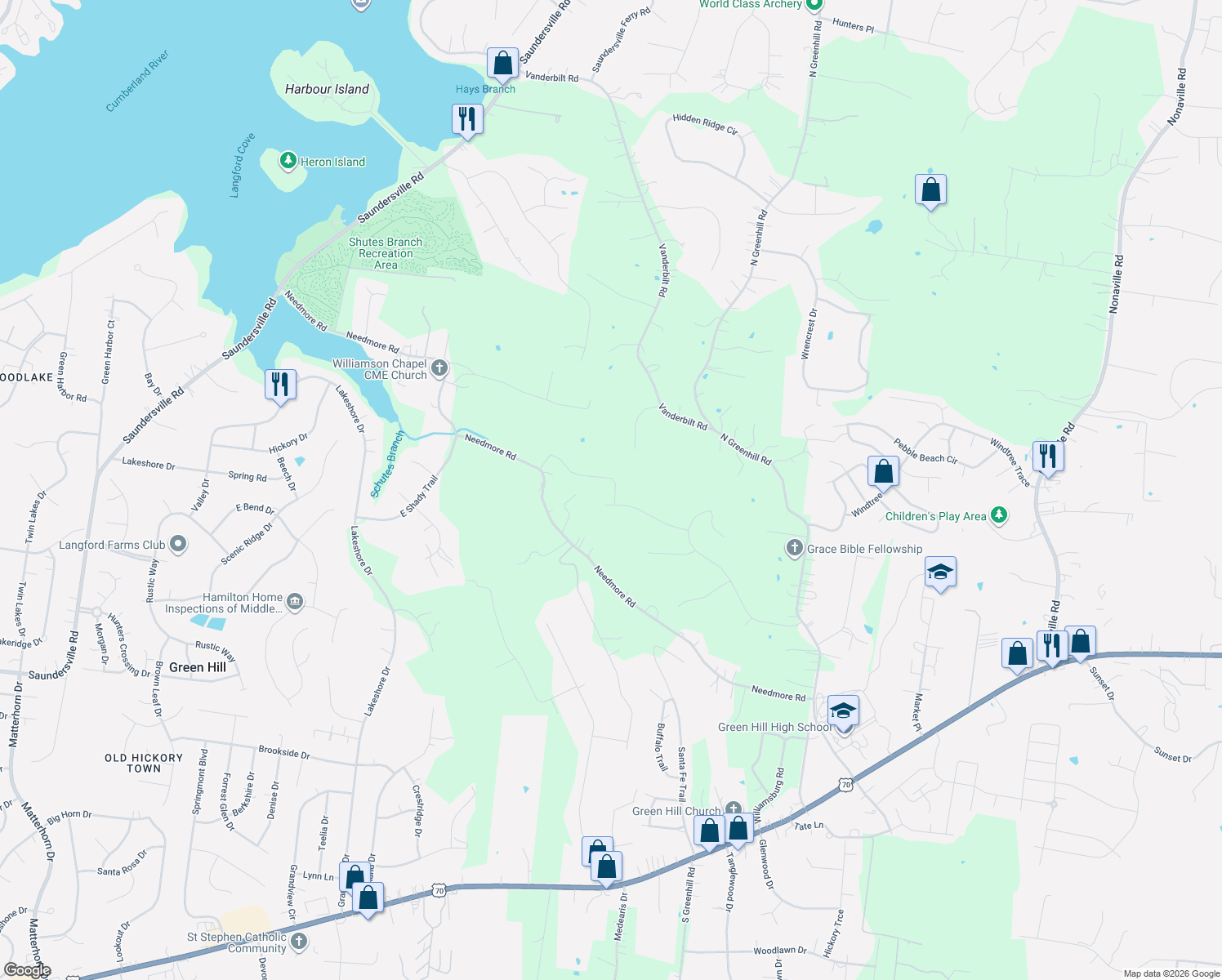 map of restaurants, bars, coffee shops, grocery stores, and more near 812 Saddle Ridge Drive in Mt. Juliet