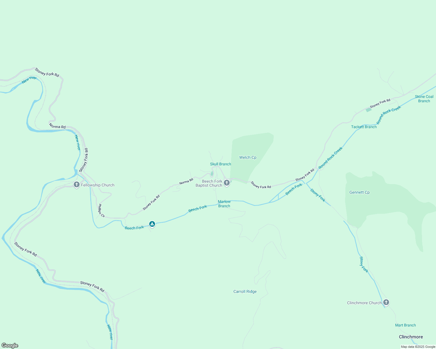 map of restaurants, bars, coffee shops, grocery stores, and more near 231 Welchs Camp Lane in Caryville