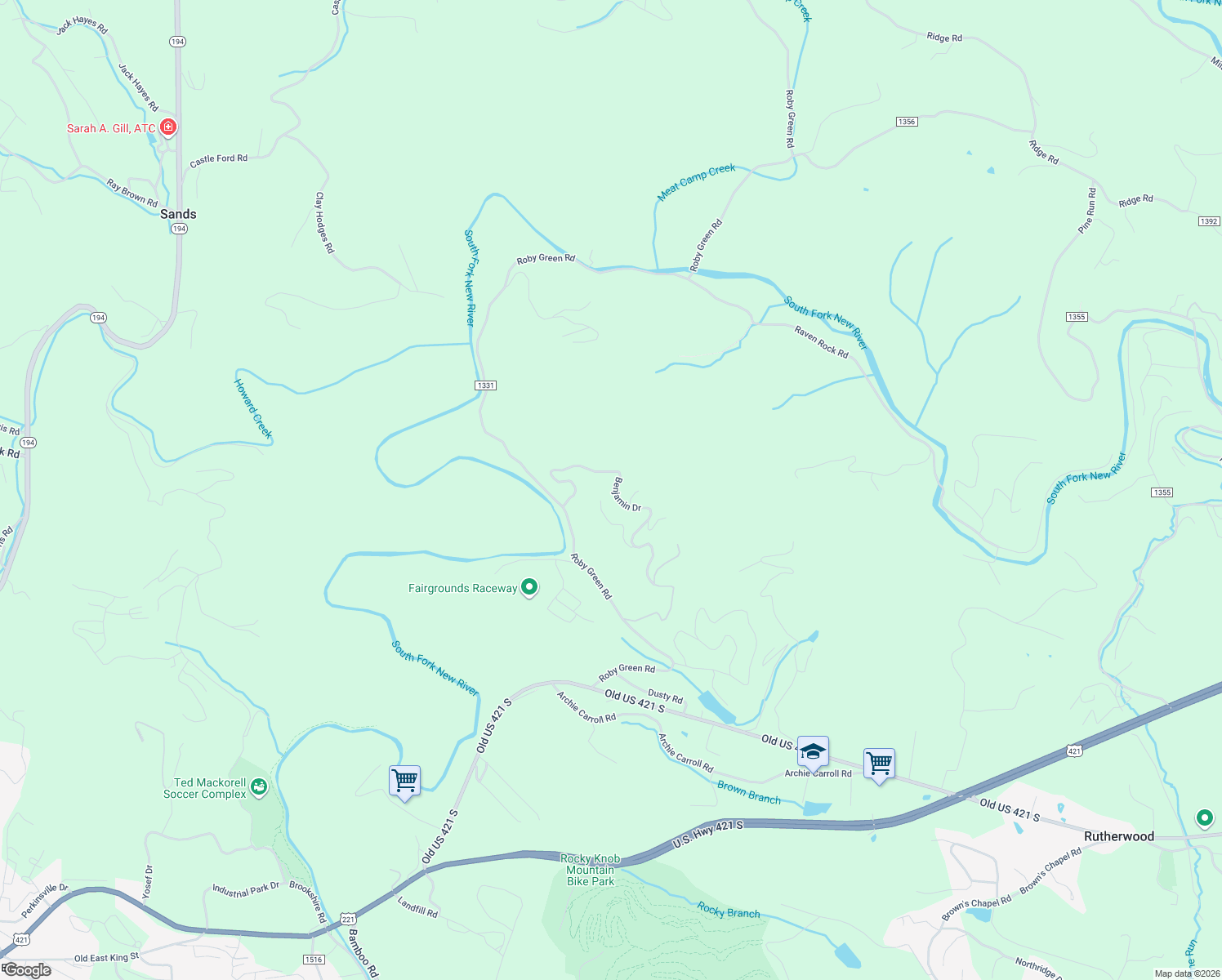 map of restaurants, bars, coffee shops, grocery stores, and more near 548 Benjamin Drive in Boone