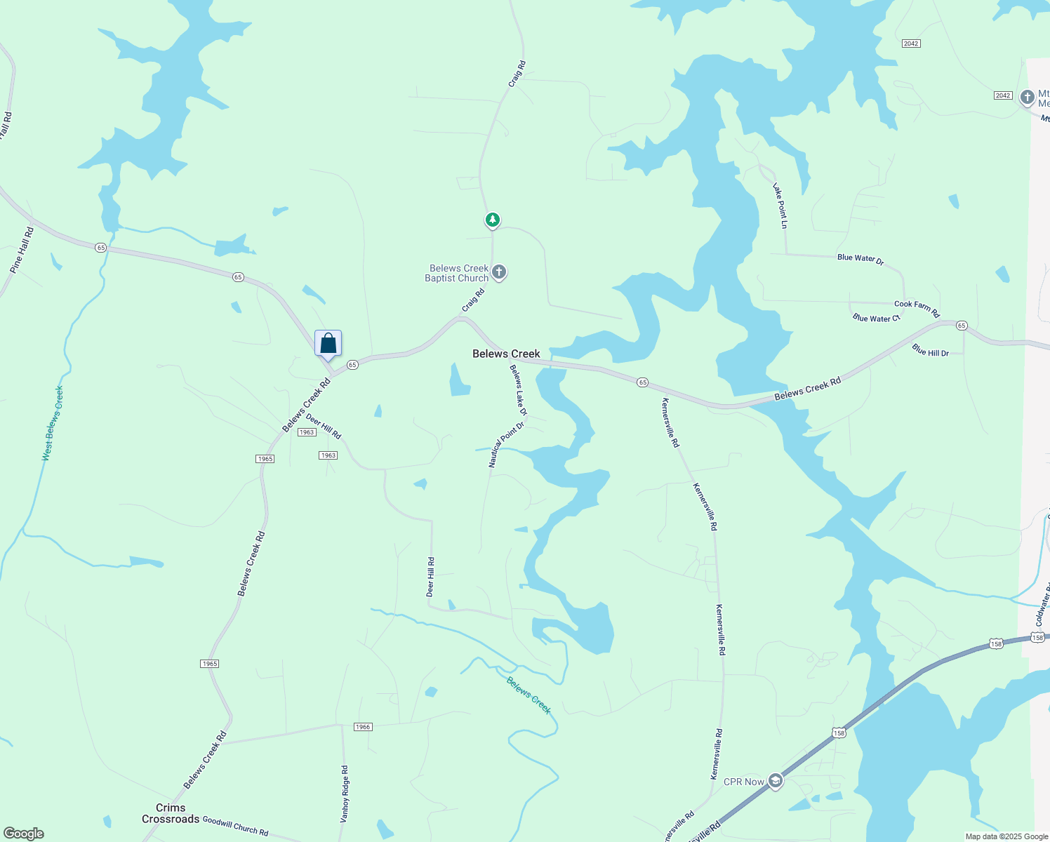 map of restaurants, bars, coffee shops, grocery stores, and more near Belews Lake Drive in Belews Creek