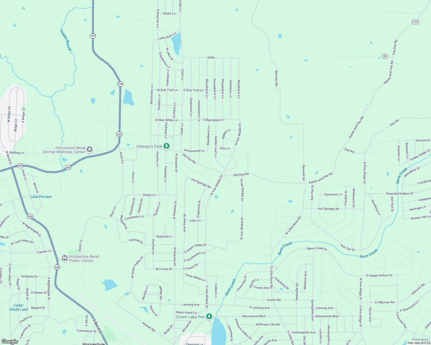 map of restaurants, bars, coffee shops, grocery stores, and more near 403 Day Road in Horseshoe Bend