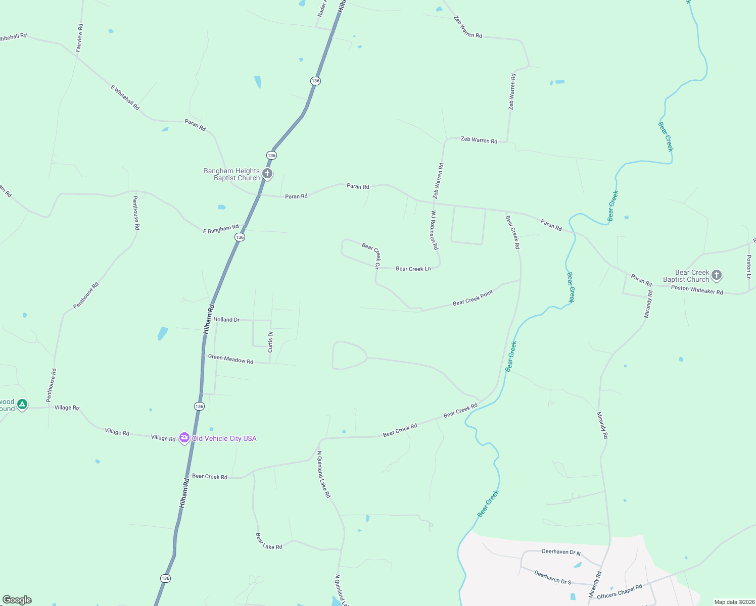 map of restaurants, bars, coffee shops, grocery stores, and more near 2035 Bear Creek Point in Cookeville
