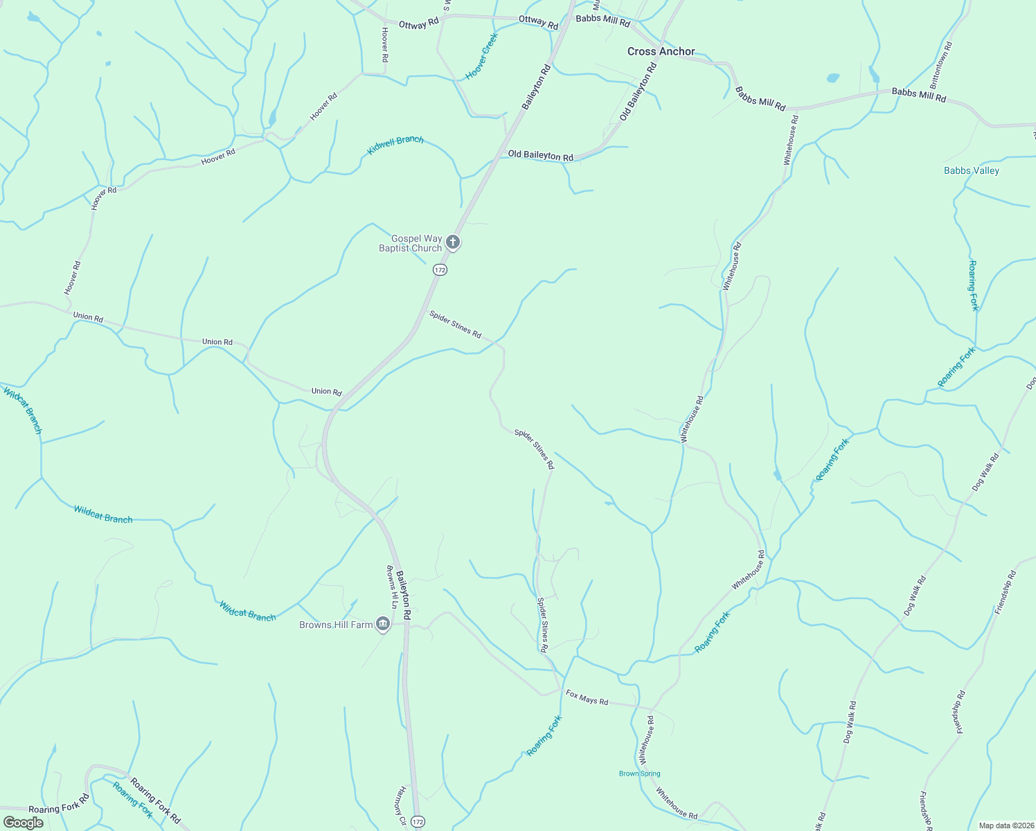 map of restaurants, bars, coffee shops, grocery stores, and more near in Cross Anchor
