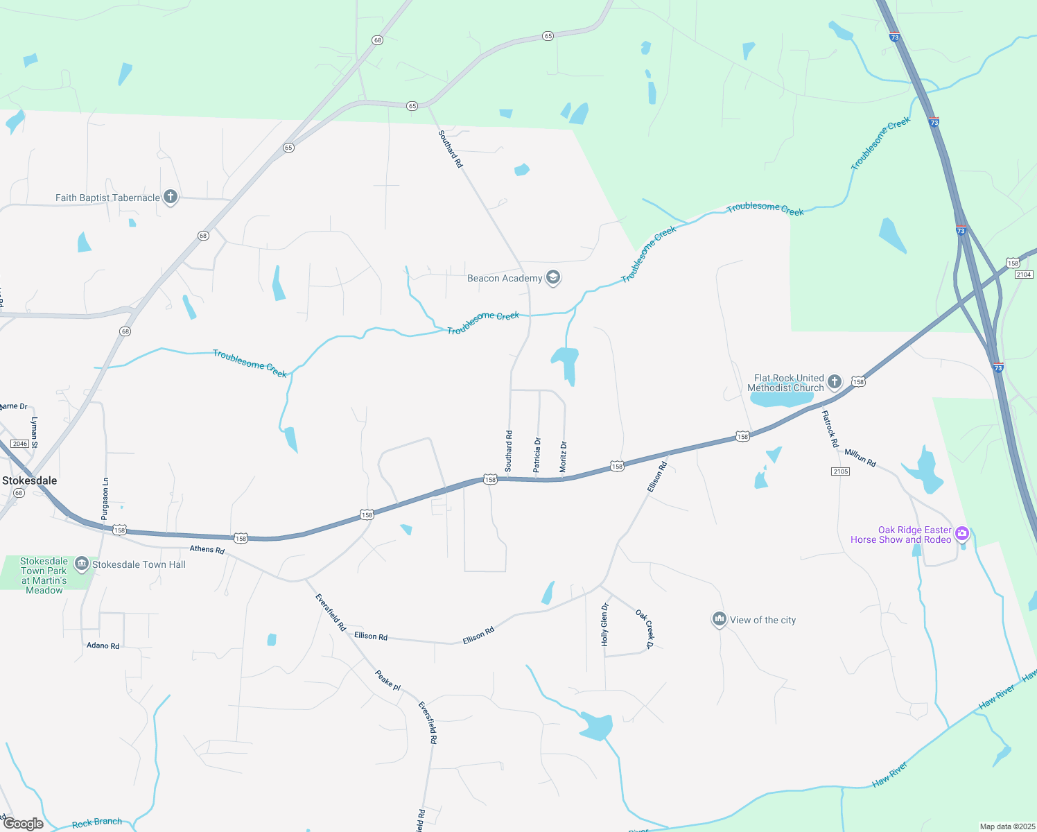 map of restaurants, bars, coffee shops, grocery stores, and more near 8320 Southard Road in Stokesdale