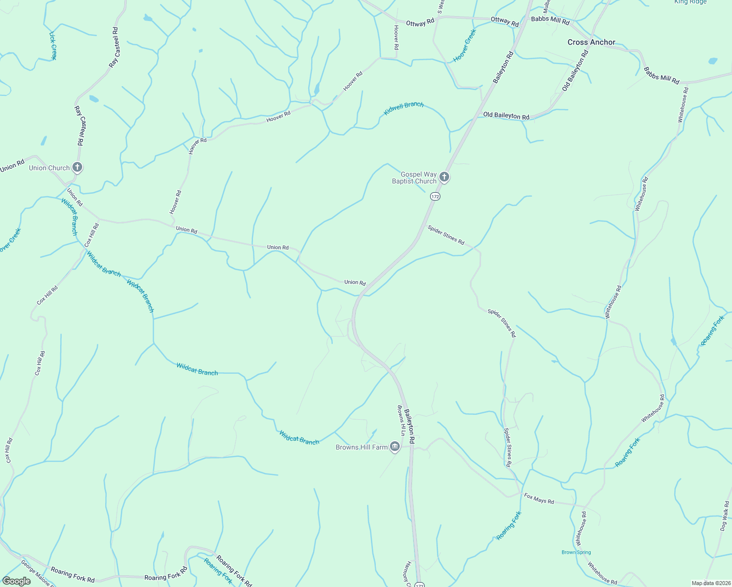map of restaurants, bars, coffee shops, grocery stores, and more near 5580 Baileyton Road in Greeneville