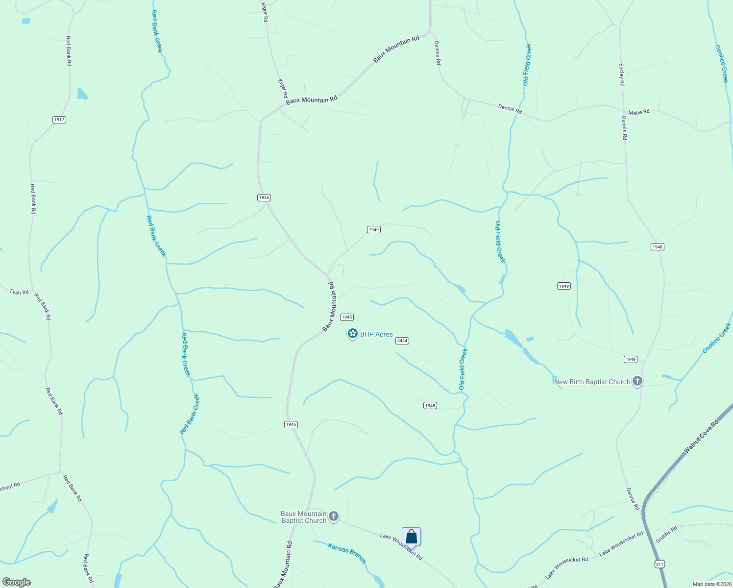 map of restaurants, bars, coffee shops, grocery stores, and more near 7723 Misty Mountain Road in Germanton