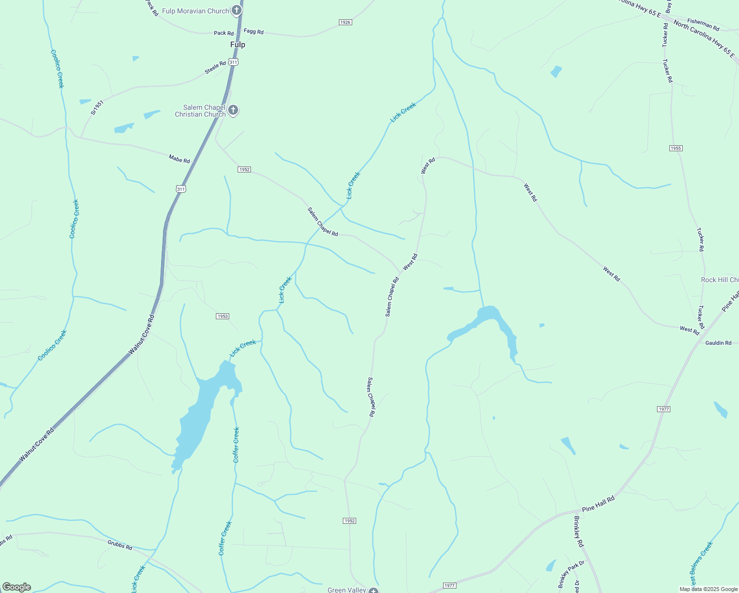 map of restaurants, bars, coffee shops, grocery stores, and more near 6972 Salem Chapel Road in Walnut Cove