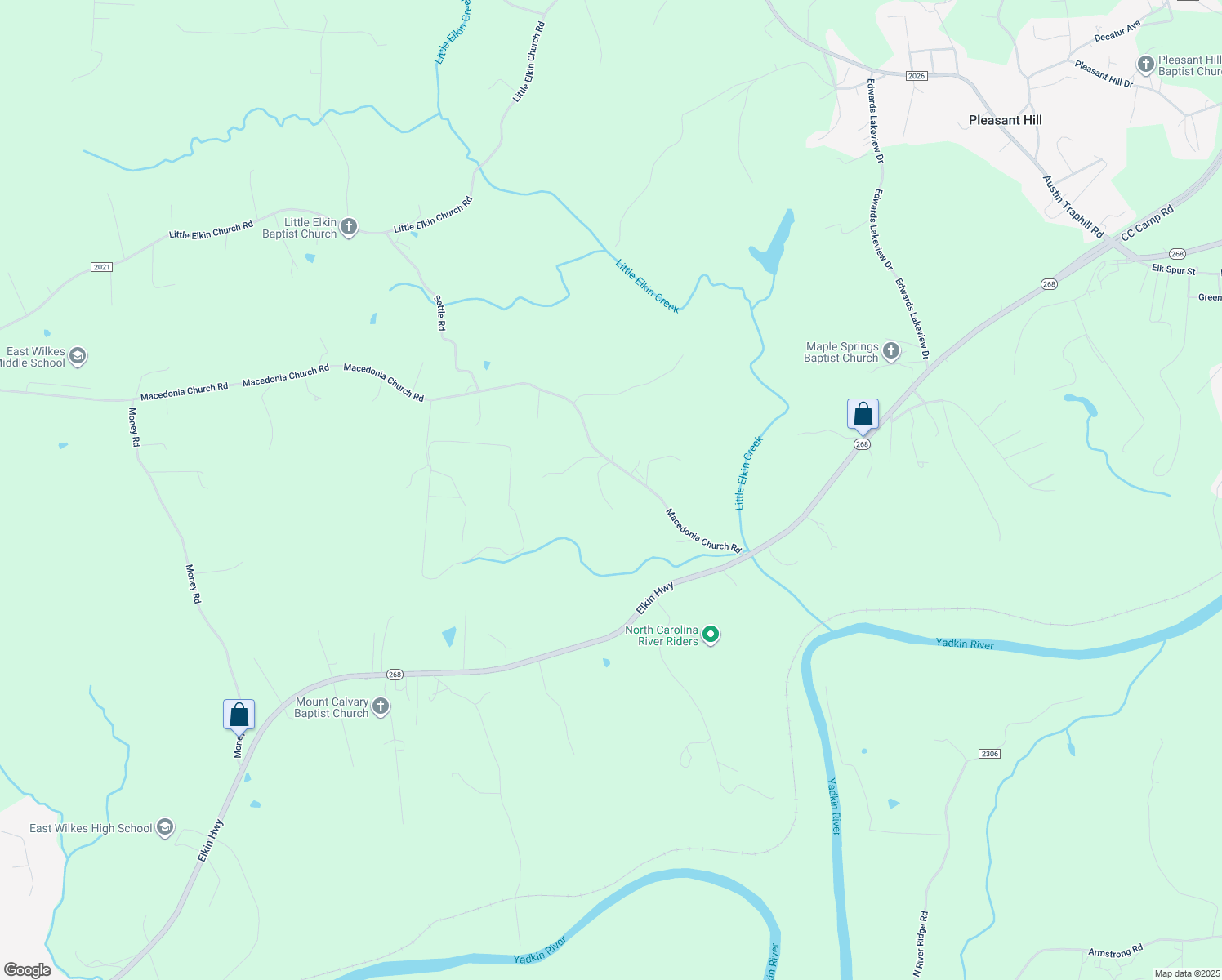 map of restaurants, bars, coffee shops, grocery stores, and more near Macedonia Church Road in Wilkes County