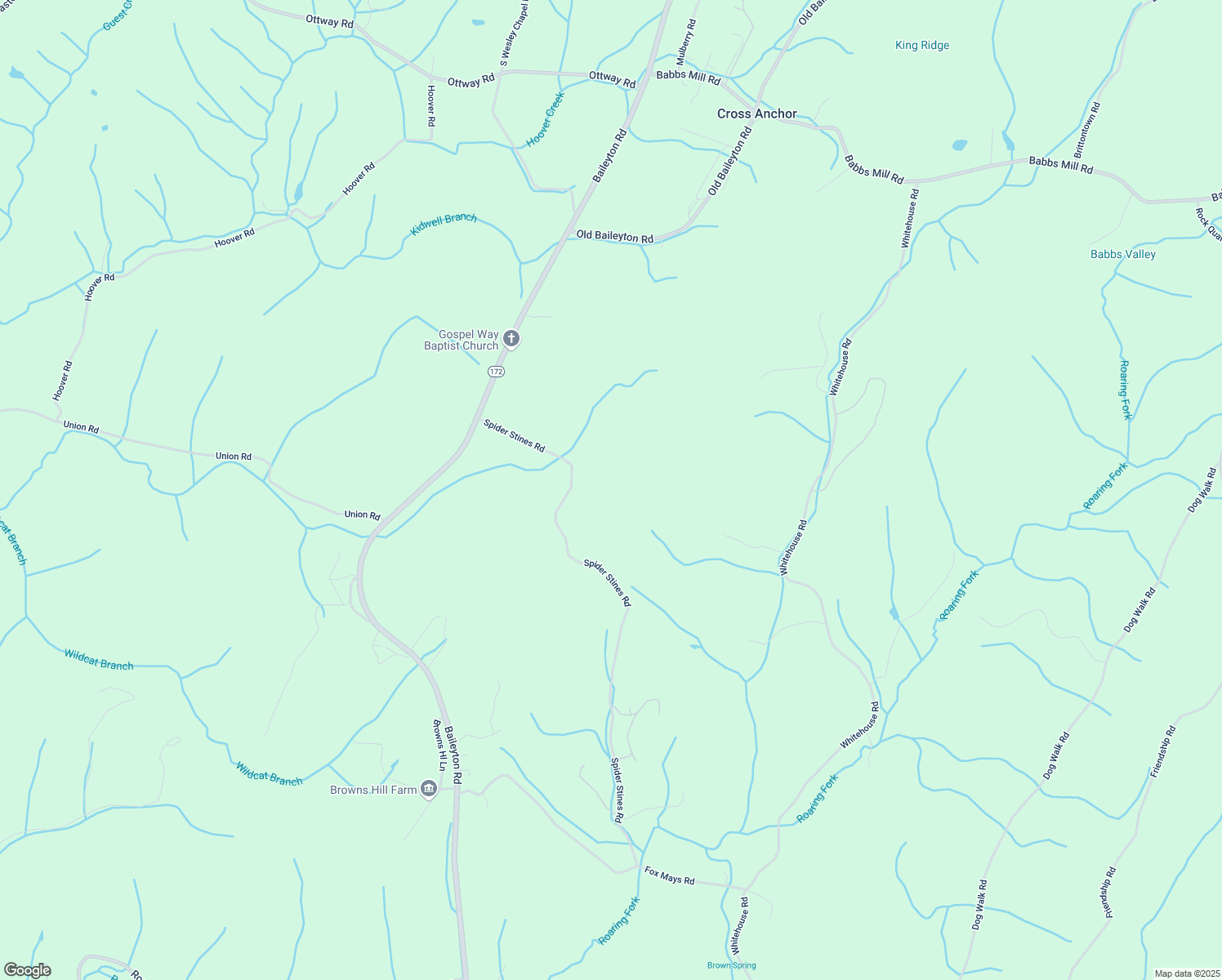 map of restaurants, bars, coffee shops, grocery stores, and more near in Cross Anchor