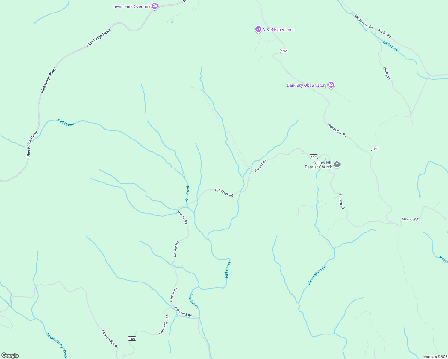 map of restaurants, bars, coffee shops, grocery stores, and more near 6414 Summit Road in Purlear
