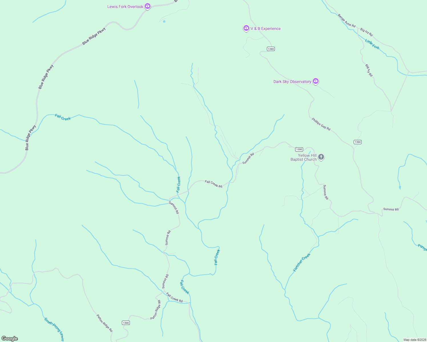 map of restaurants, bars, coffee shops, grocery stores, and more near 6414 Summit Road in Purlear