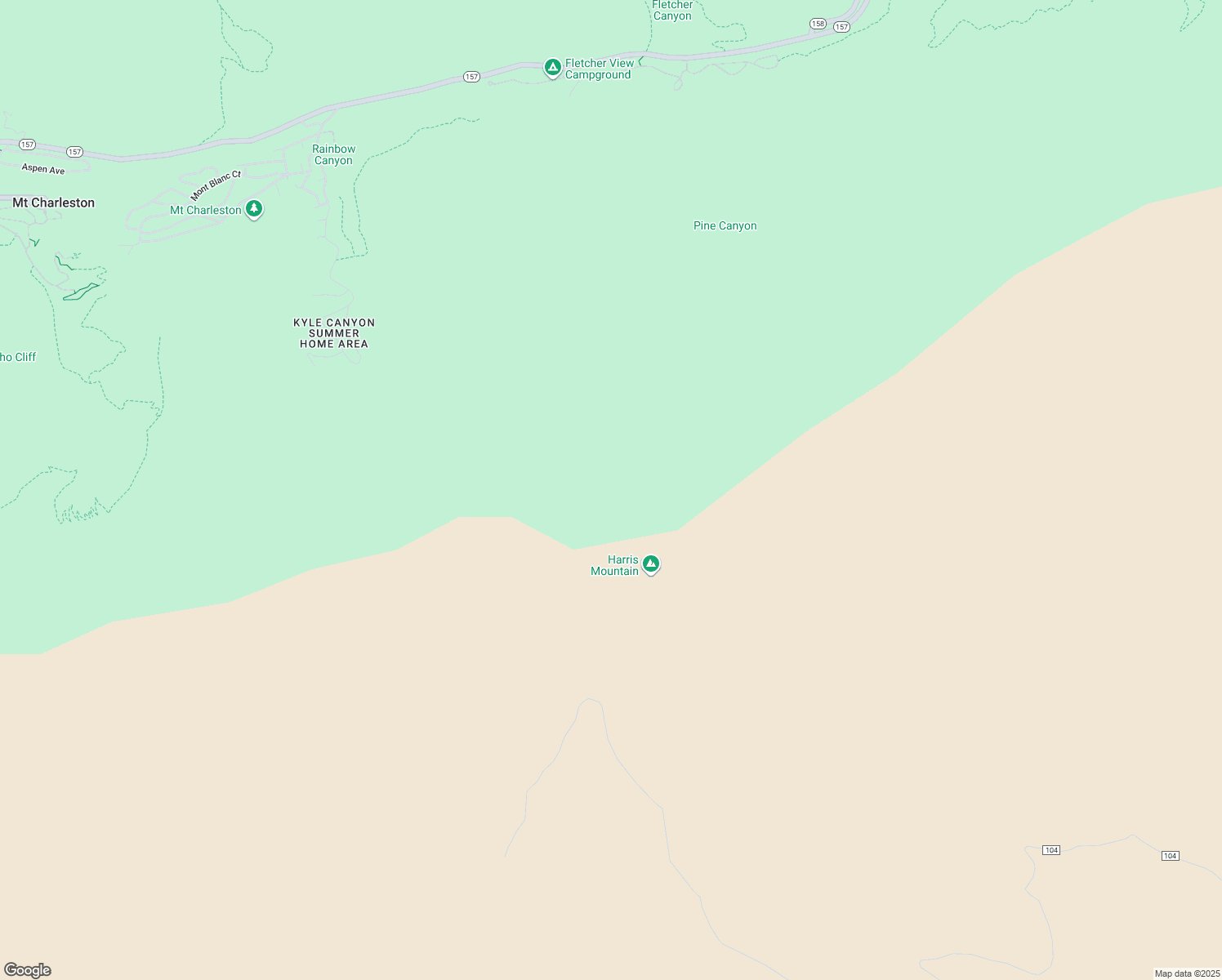 map of restaurants, bars, coffee shops, grocery stores, and more near in Mount Charleston