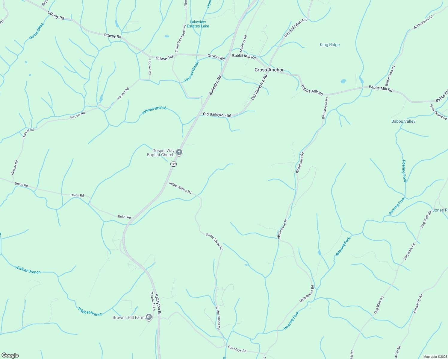 map of restaurants, bars, coffee shops, grocery stores, and more near 6130 Baileyton Road in Greeneville
