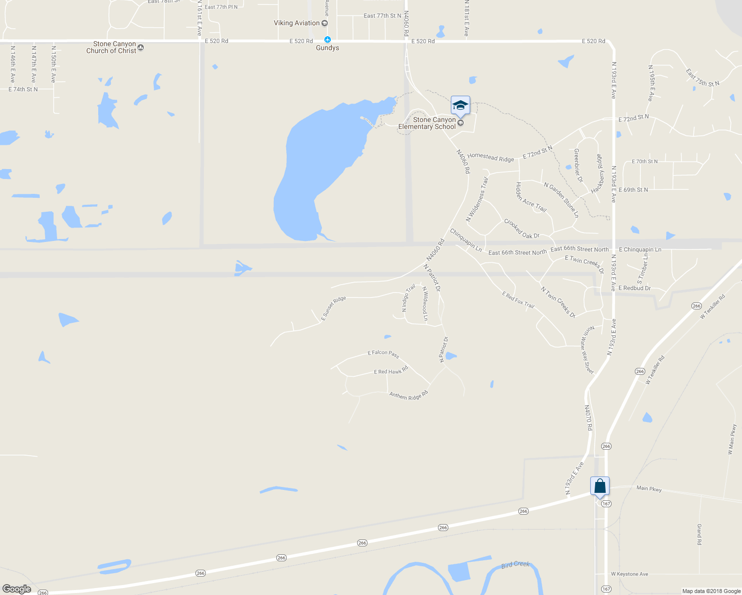 map of restaurants, bars, coffee shops, grocery stores, and more near 17620 East Sunset Ridge in Owasso