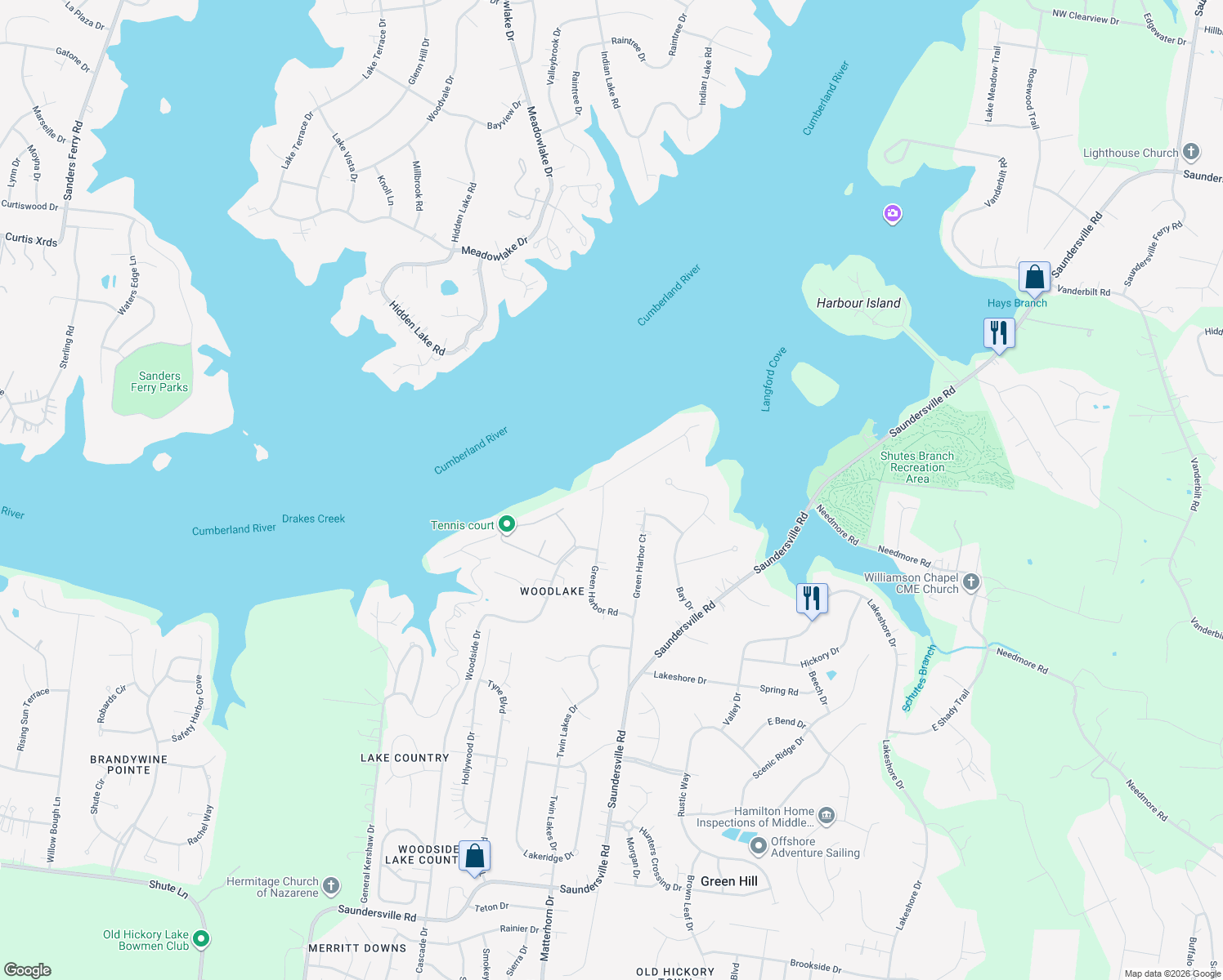 map of restaurants, bars, coffee shops, grocery stores, and more near 363 Green Harbor Road in Green Hill