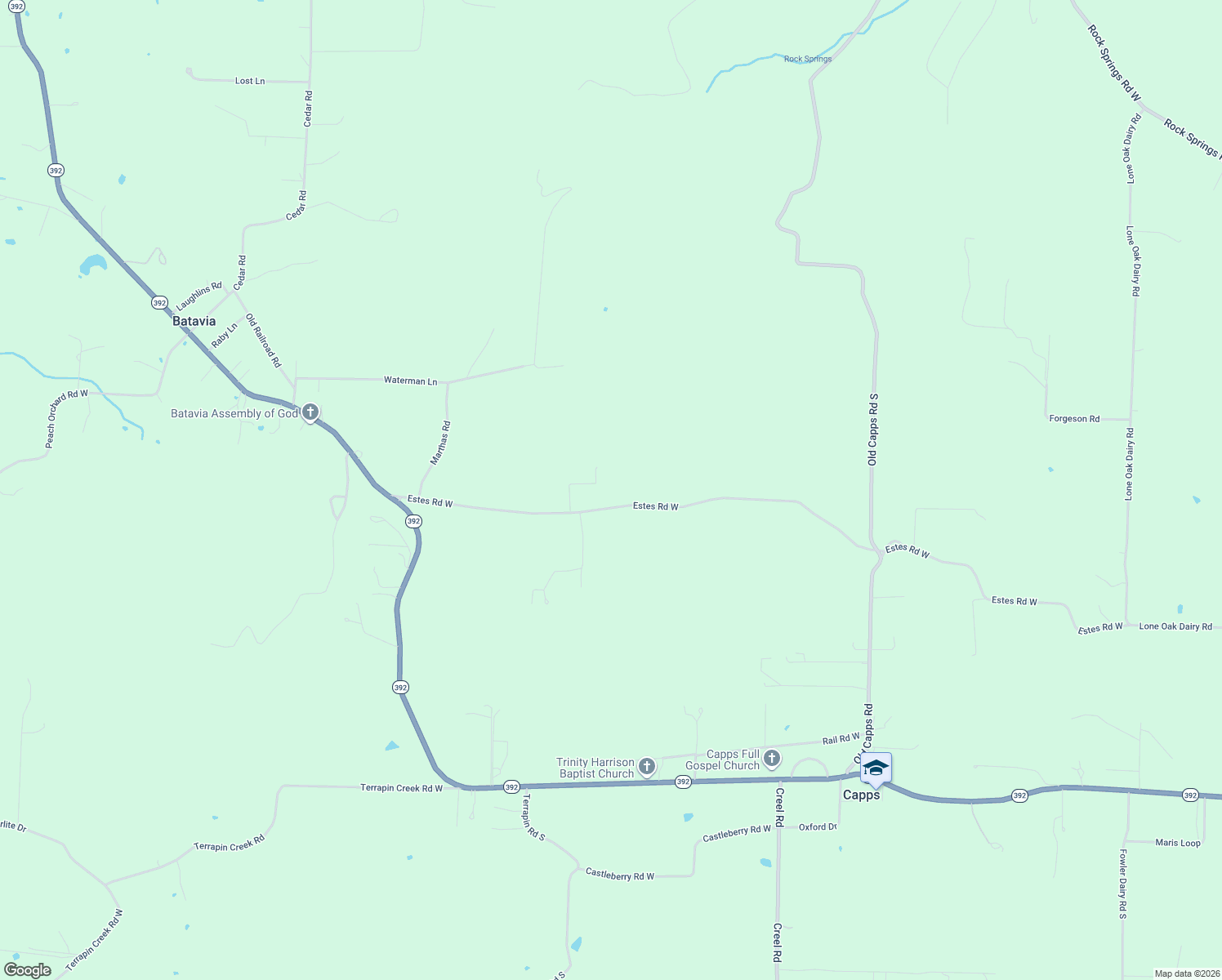 map of restaurants, bars, coffee shops, grocery stores, and more near 6814 Estes Road West in Harrison
