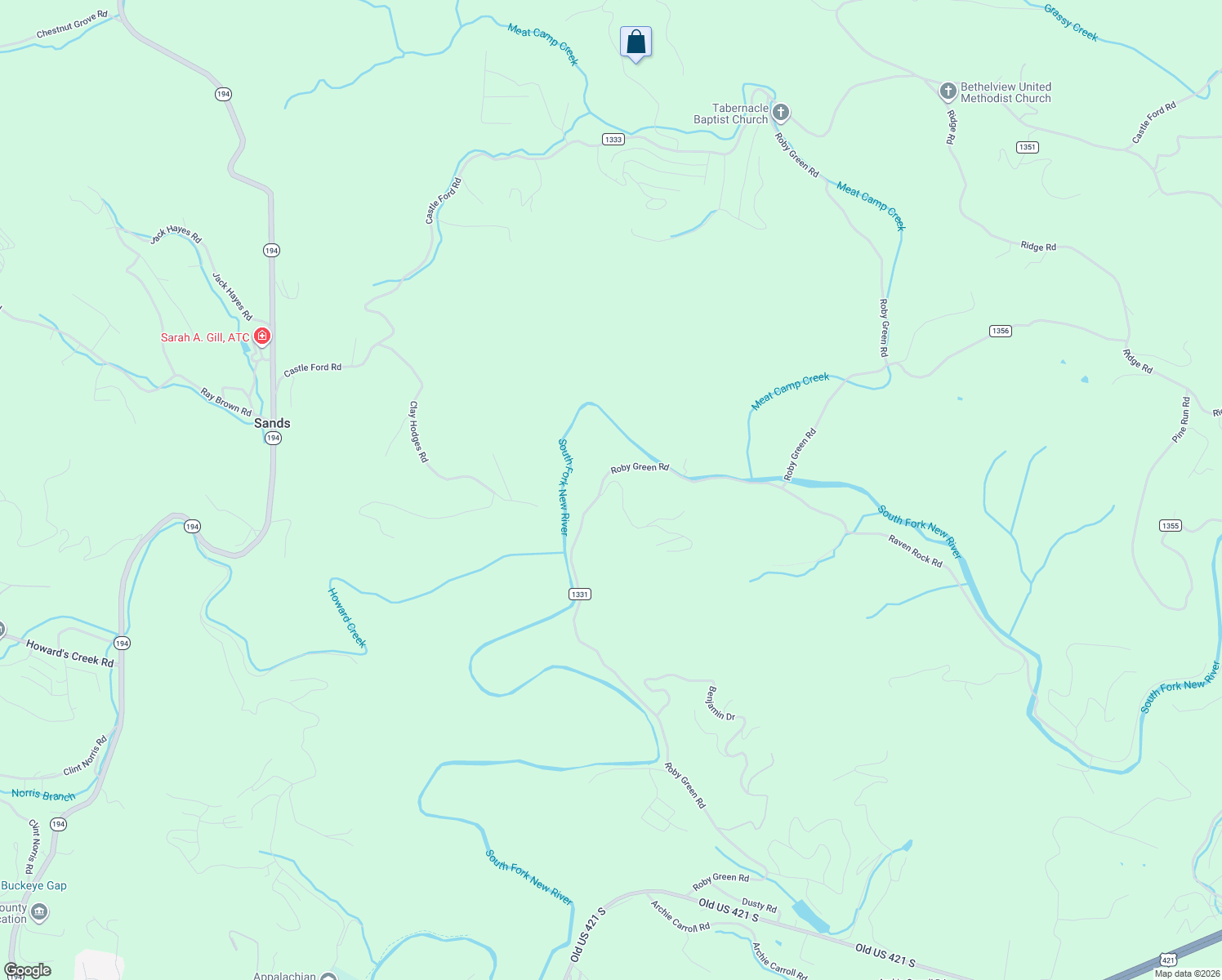 map of restaurants, bars, coffee shops, grocery stores, and more near 140 Bear Cubs Trail in Boone