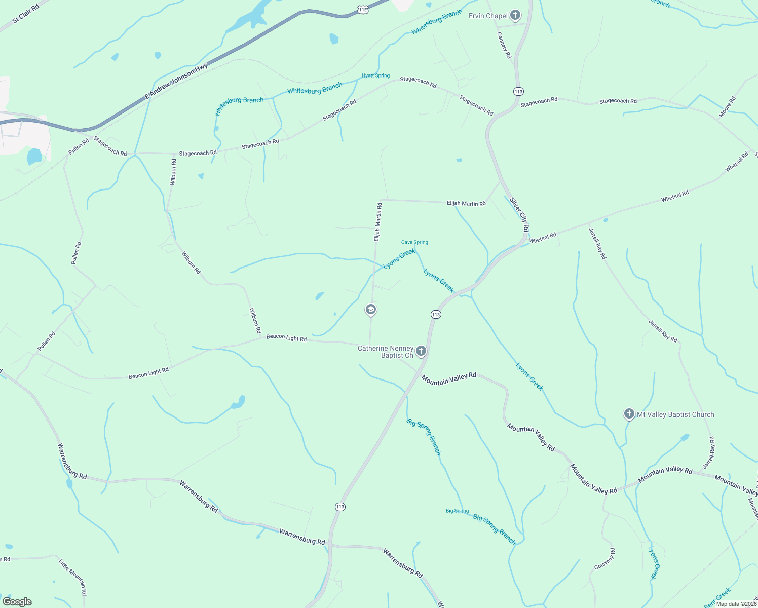 map of restaurants, bars, coffee shops, grocery stores, and more near 1383 Elijah Martin Rd in Whitesburg