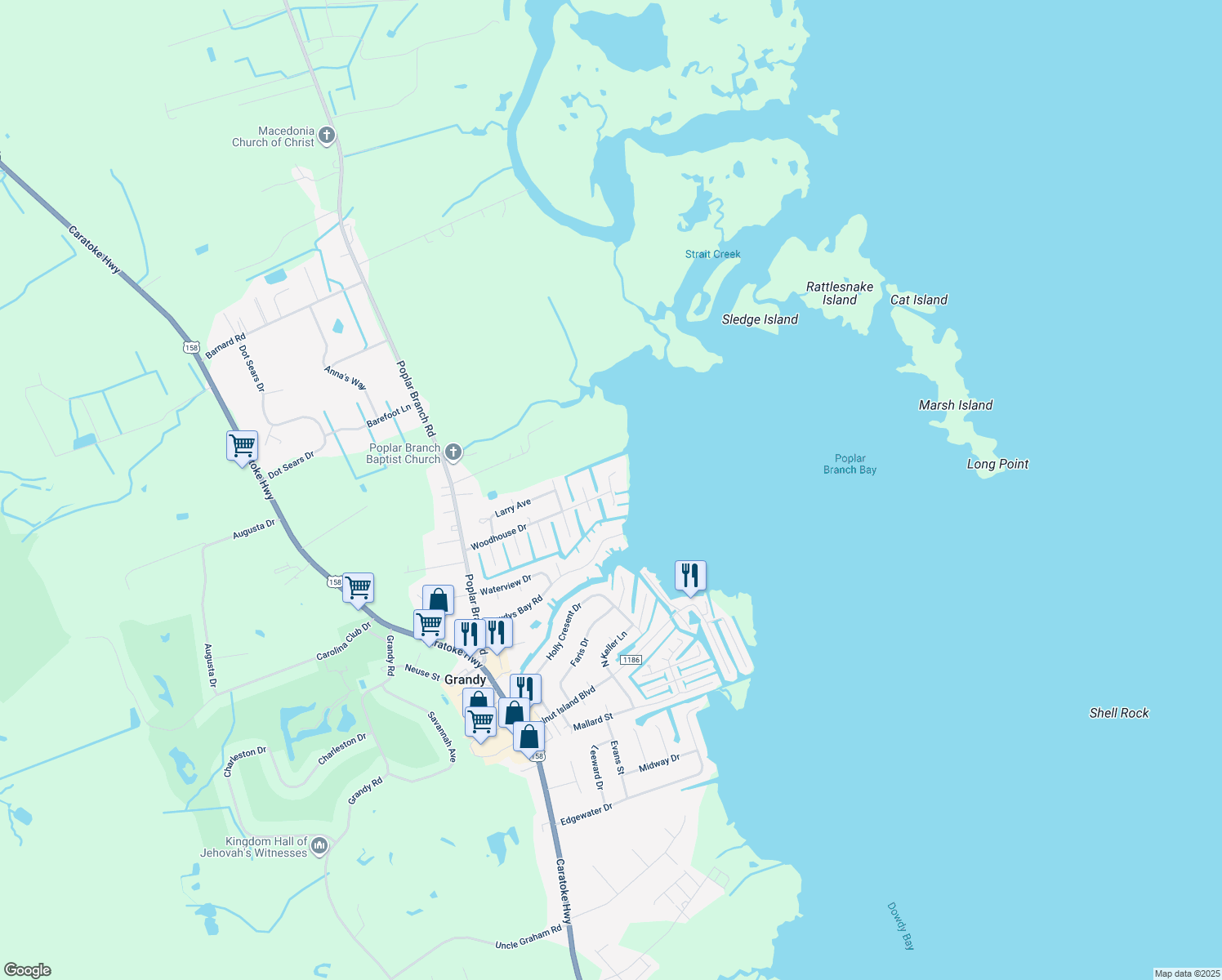 map of restaurants, bars, coffee shops, grocery stores, and more near 103 Mallard Ct in Grandy