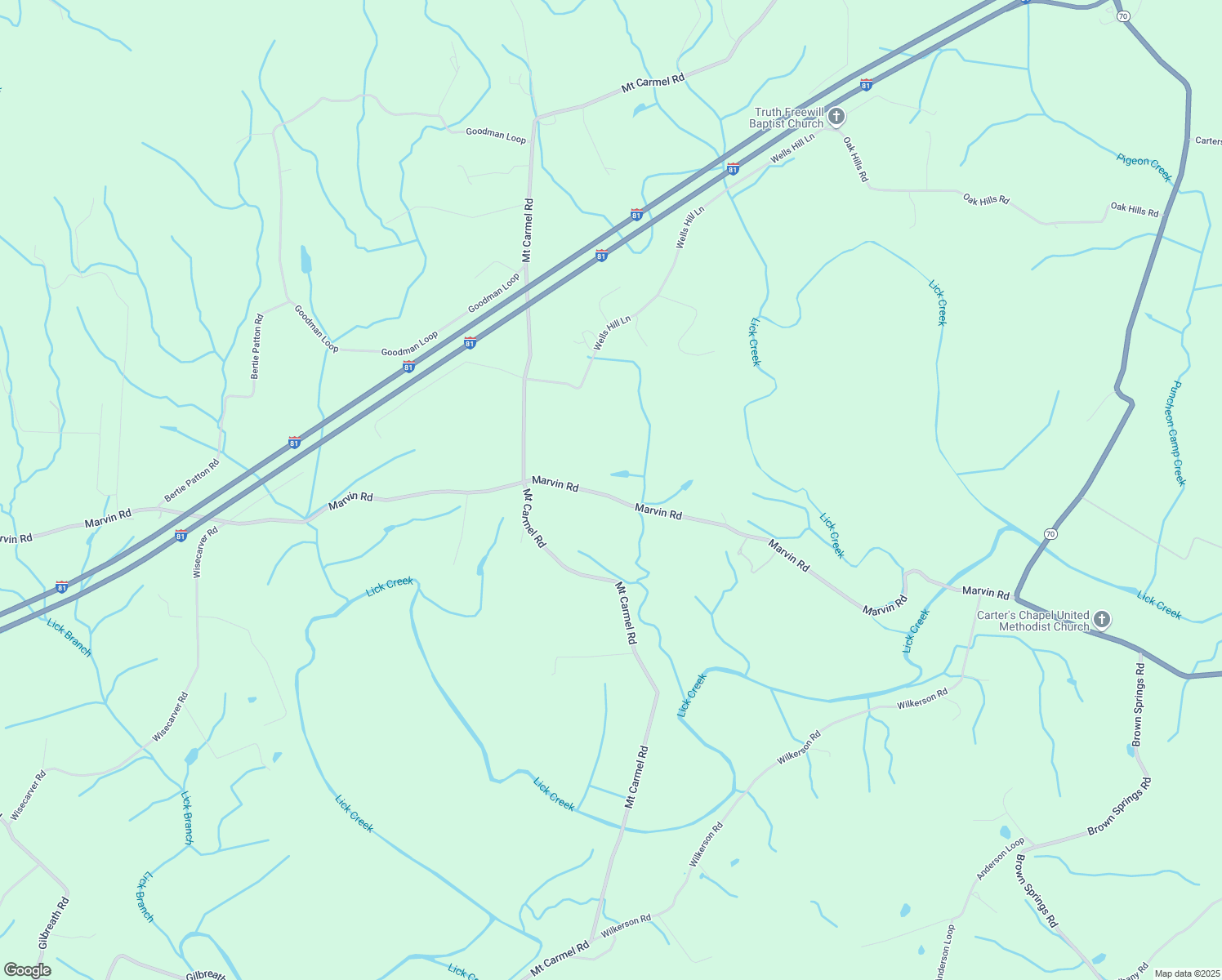 map of restaurants, bars, coffee shops, grocery stores, and more near 1380 Marvin Road in Mosheim