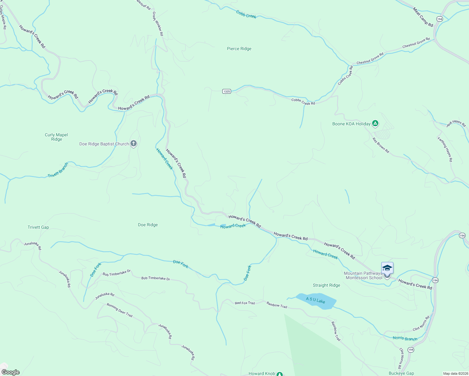 map of restaurants, bars, coffee shops, grocery stores, and more near 336 The Mulberry Cove Road in Boone