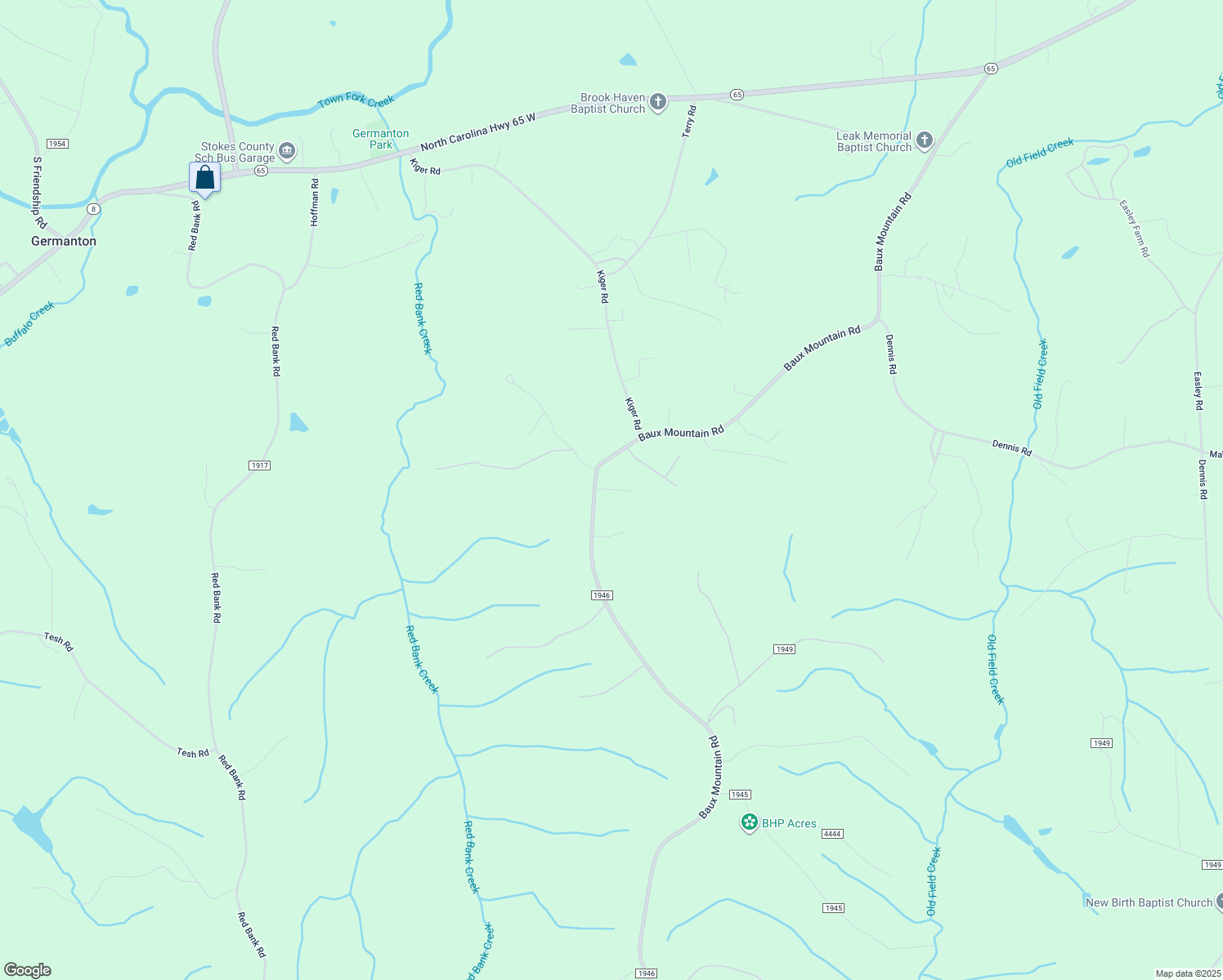map of restaurants, bars, coffee shops, grocery stores, and more near Bauxite Court in Forsyth County