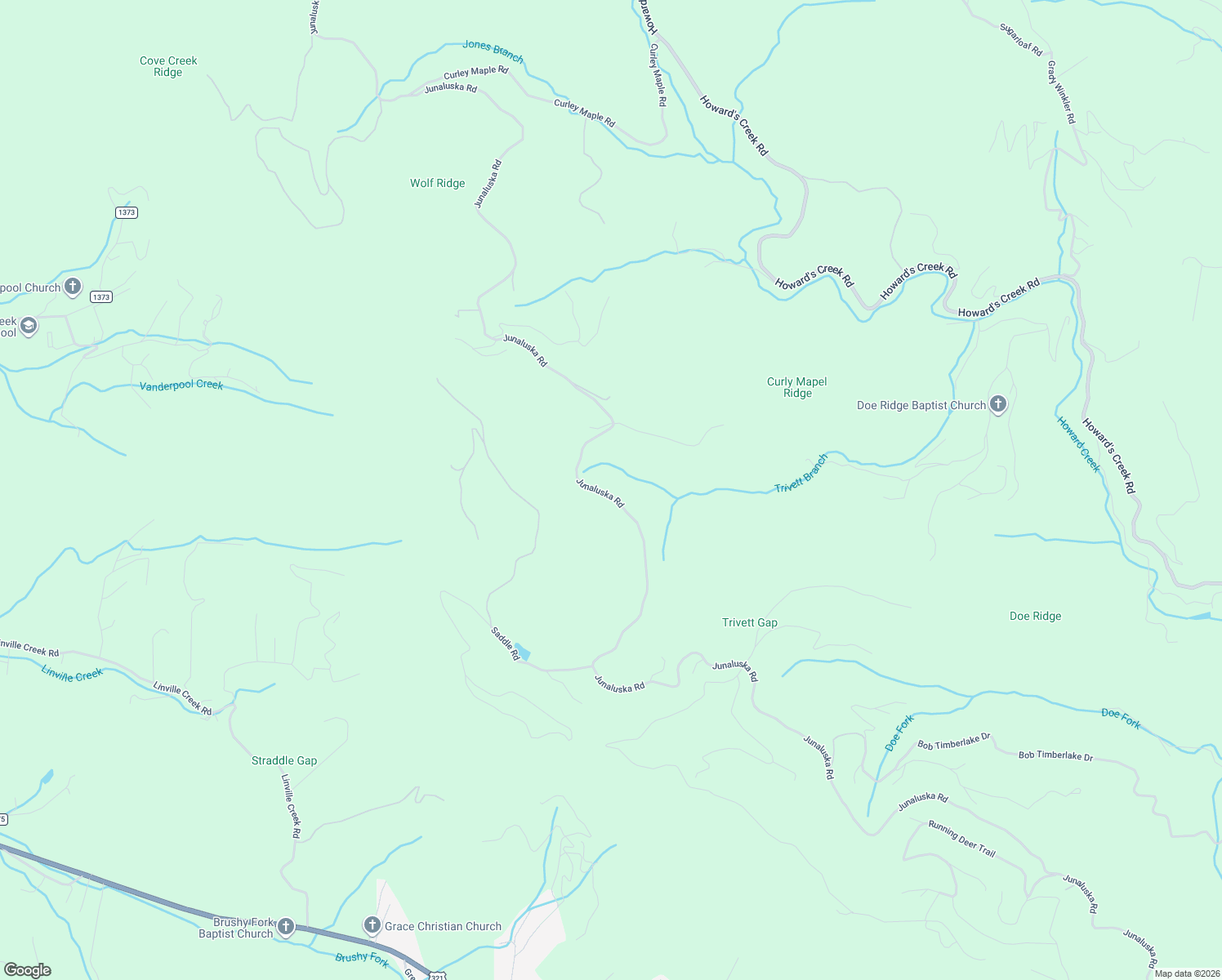 map of restaurants, bars, coffee shops, grocery stores, and more near 4664 Junaluska Road in Boone