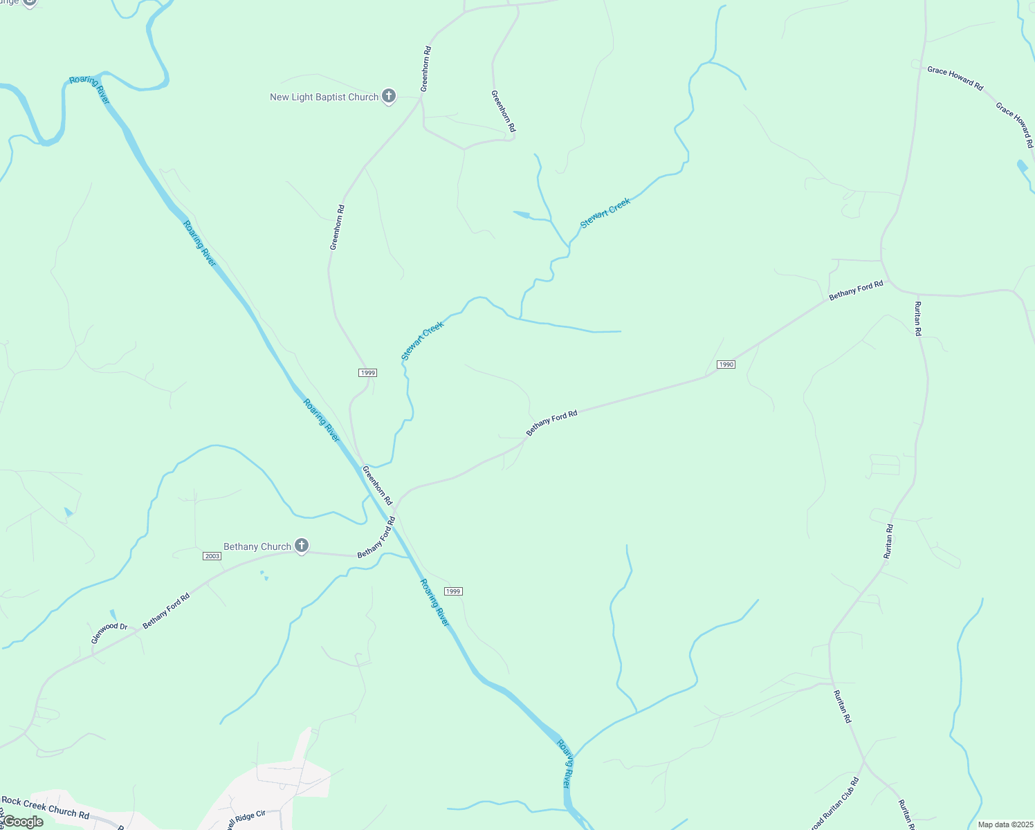 map of restaurants, bars, coffee shops, grocery stores, and more near 301-699 Royal Hill Road in Roaring River