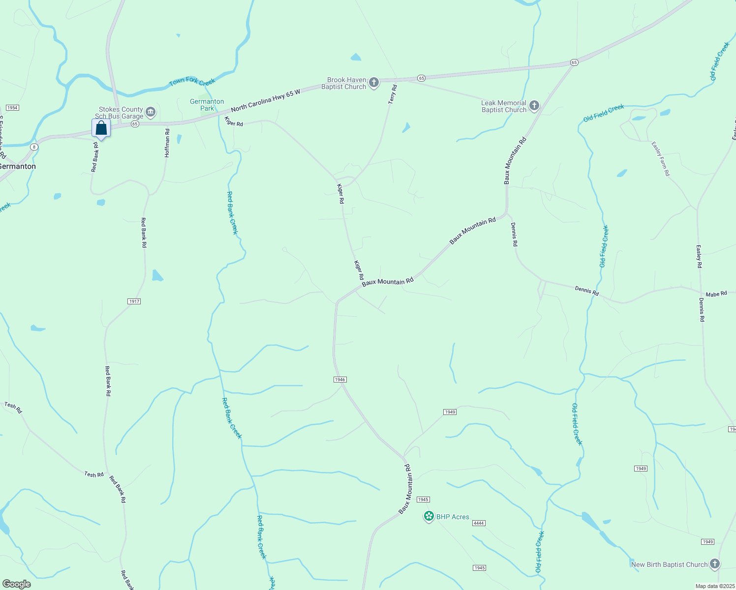 map of restaurants, bars, coffee shops, grocery stores, and more near Grakeintemple Court in Germanton