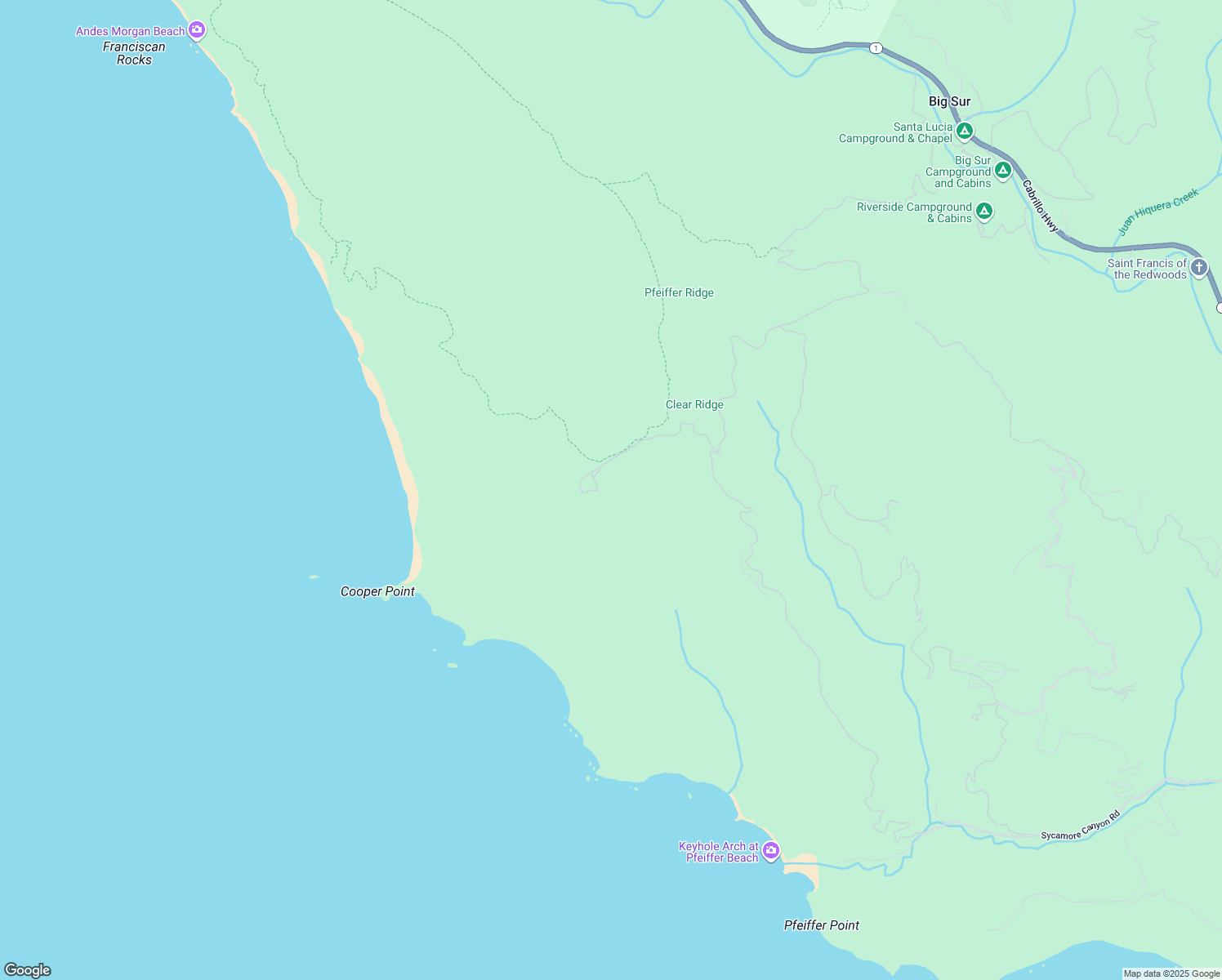 map of restaurants, bars, coffee shops, grocery stores, and more near in Big Sur