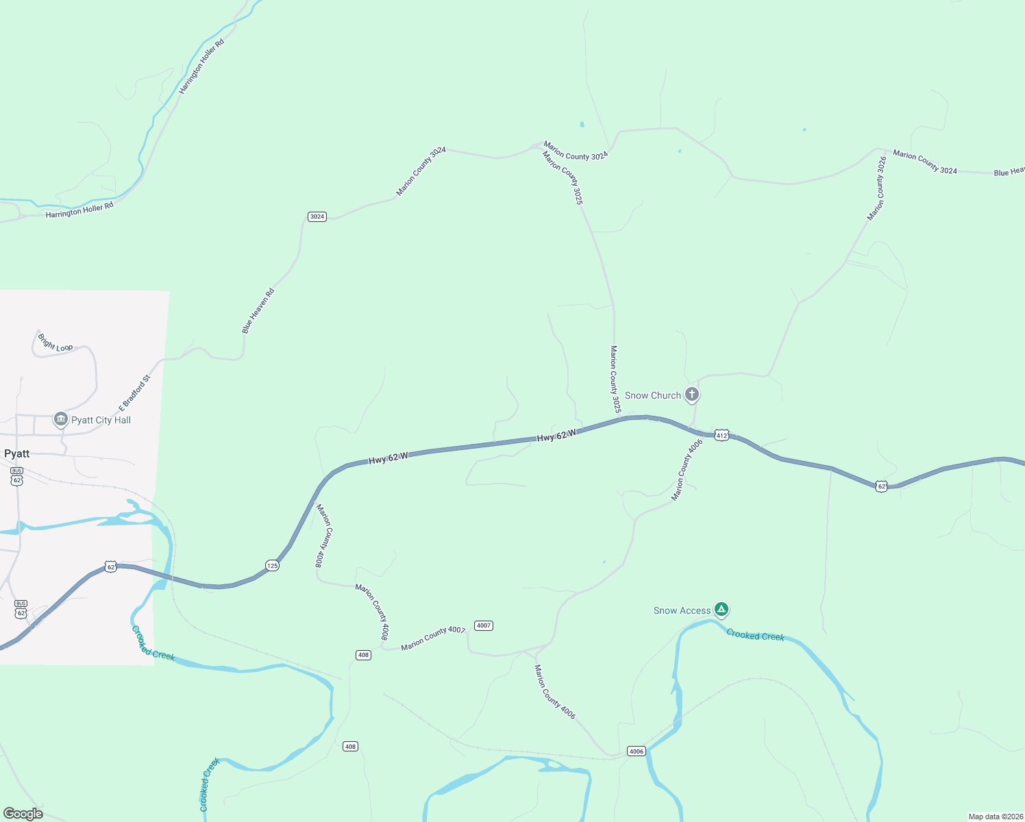 map of restaurants, bars, coffee shops, grocery stores, and more near 169 Rita Road in Yellville