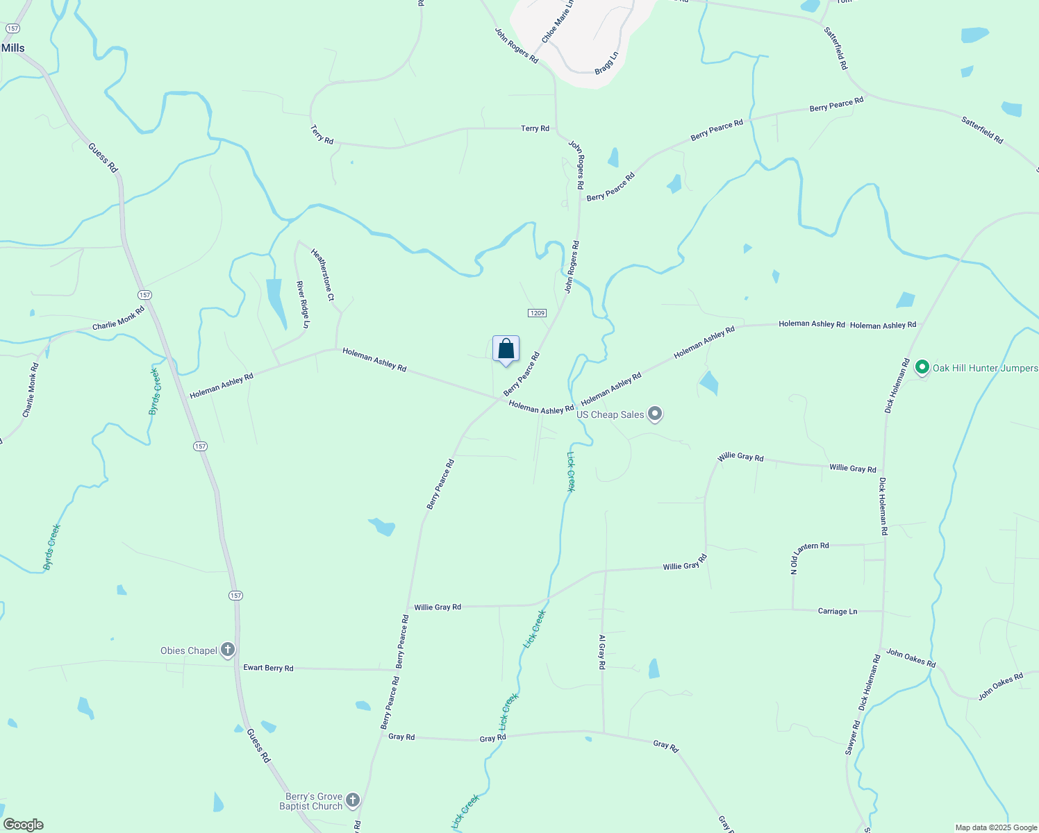 map of restaurants, bars, coffee shops, grocery stores, and more near 1441 Holeman Ashley Road in Timberlake