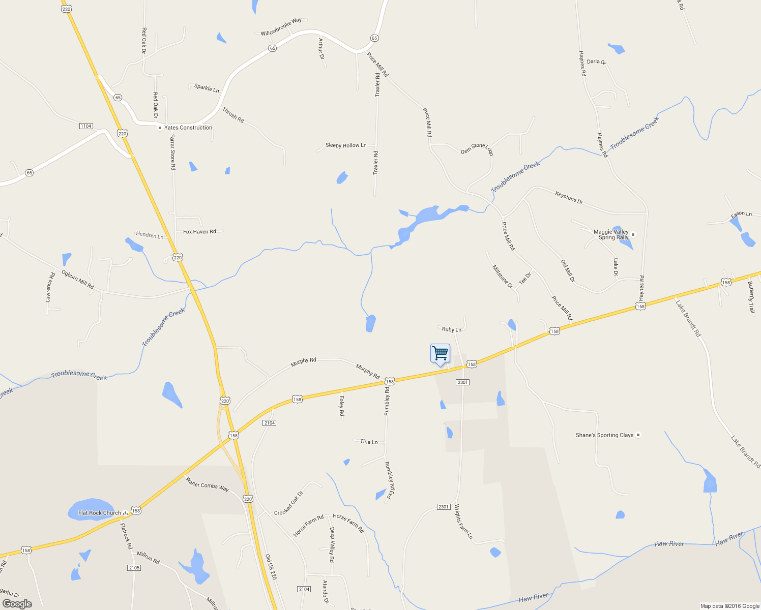 map of restaurants, bars, coffee shops, grocery stores, and more near 5506 Murphy Road in Summerfield