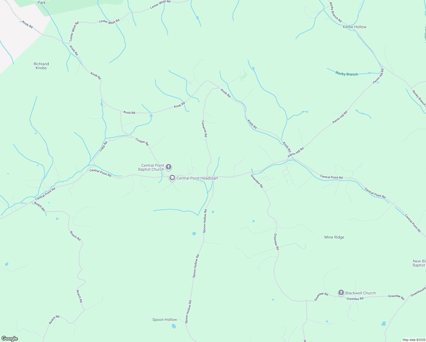map of restaurants, bars, coffee shops, grocery stores, and more near 2159 Central Point Road in Rutledge