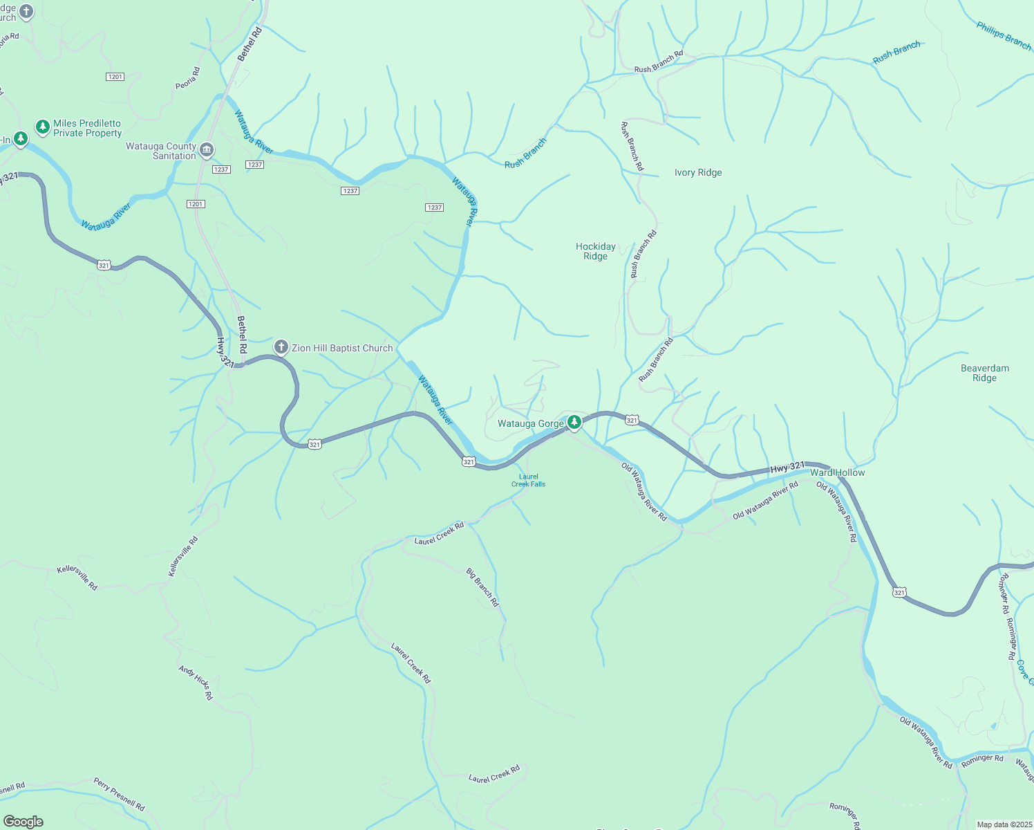 map of restaurants, bars, coffee shops, grocery stores, and more near 143 River Bend Road in Banner Elk