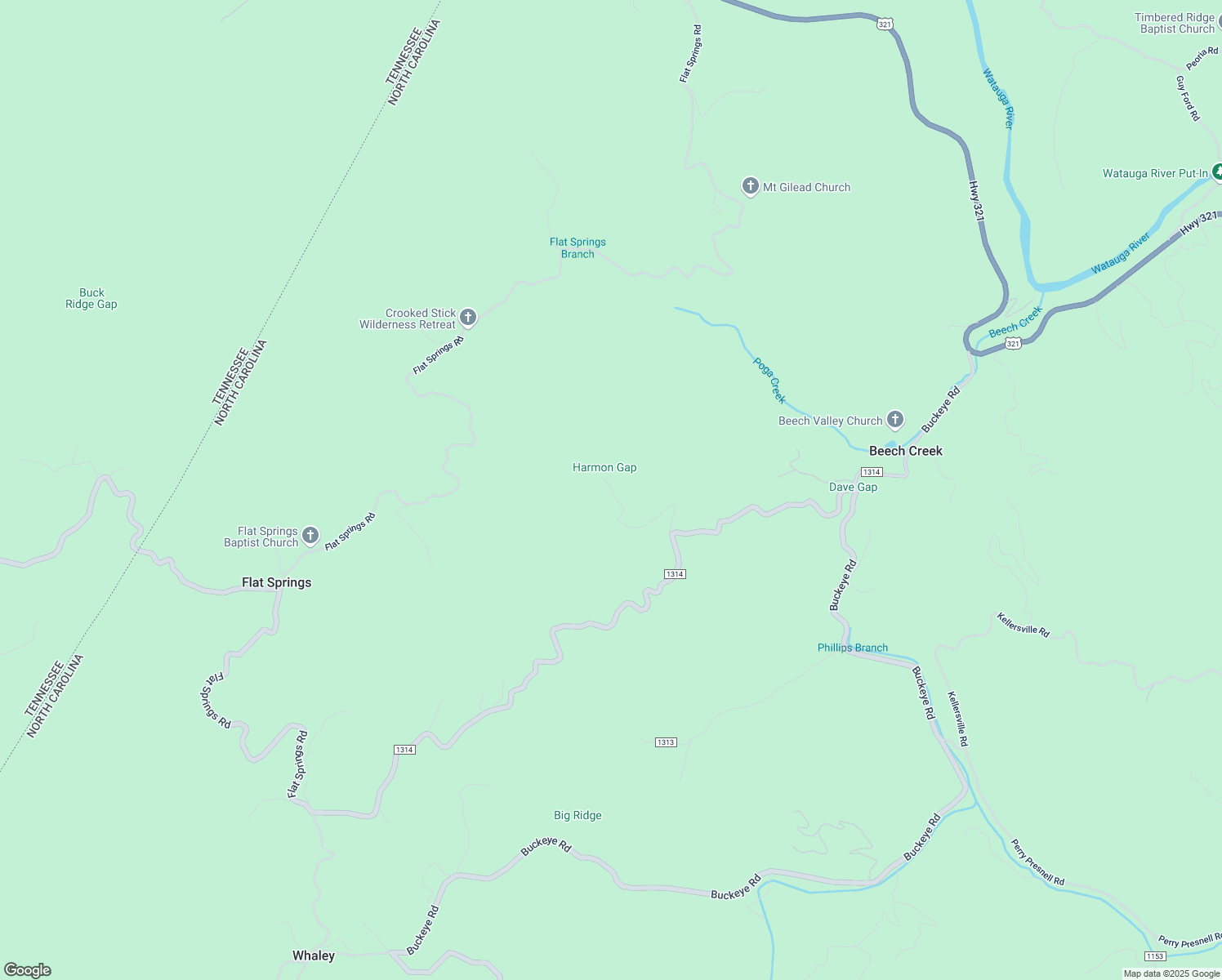 map of restaurants, bars, coffee shops, grocery stores, and more near 362 Beech Crossing in Elk Park