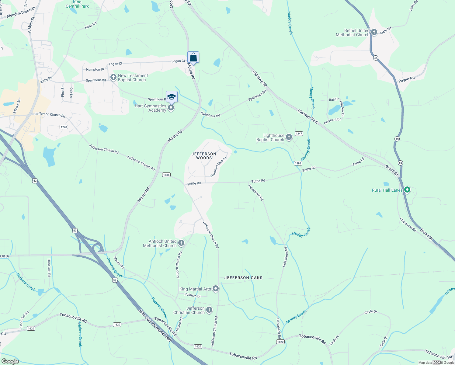 map of restaurants, bars, coffee shops, grocery stores, and more near 1067 Tuttle Road in Rural Hall