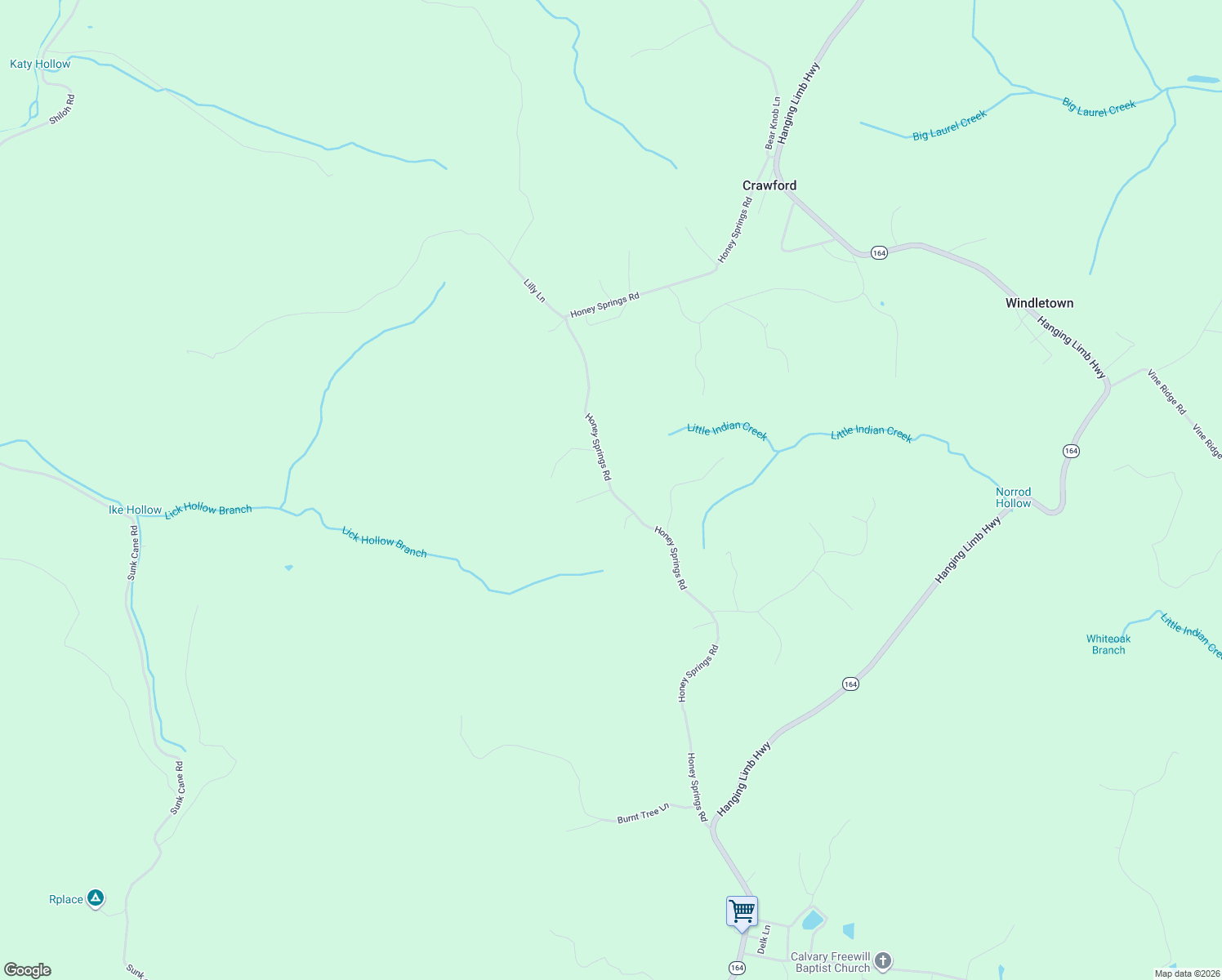 map of restaurants, bars, coffee shops, grocery stores, and more near 481 Honey Springs Road in Crawford