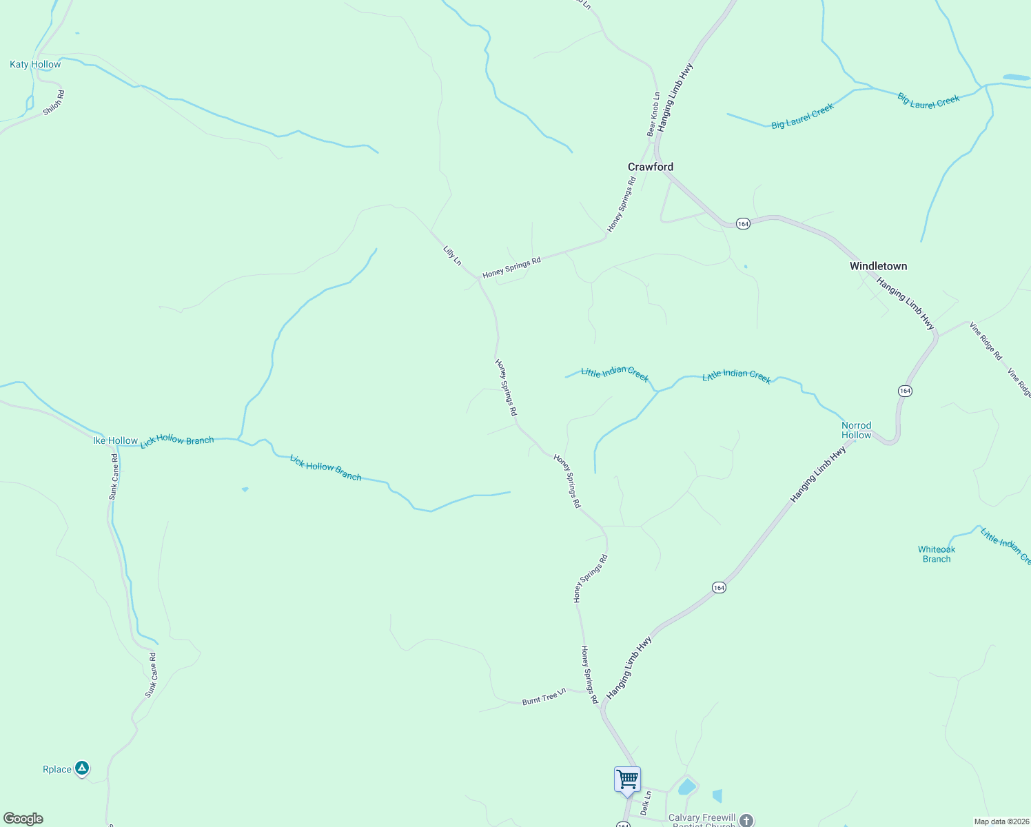 map of restaurants, bars, coffee shops, grocery stores, and more near 481-507 Honey Springs Road in Crawford