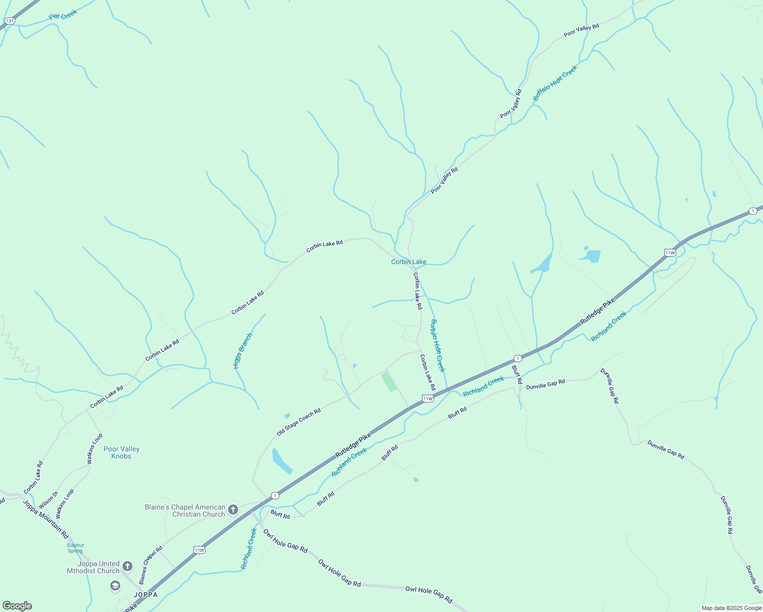 map of restaurants, bars, coffee shops, grocery stores, and more near 355 Corbin Lake Road in Rutledge