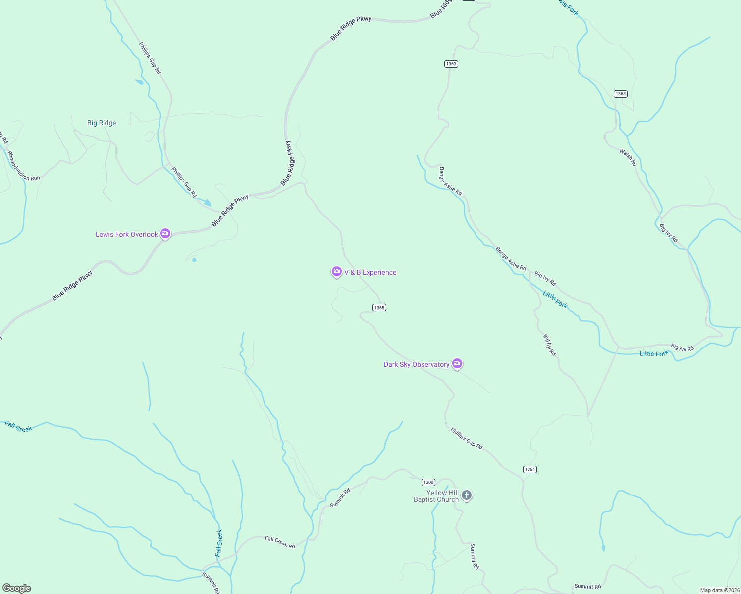 map of restaurants, bars, coffee shops, grocery stores, and more near 2321 Phillips Gap Road in West Jefferson