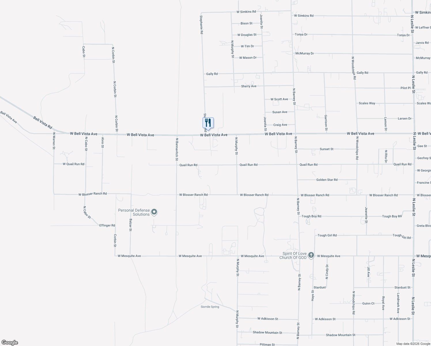 map of restaurants, bars, coffee shops, grocery stores, and more near 3681 Quail Run Rd in Pahrump