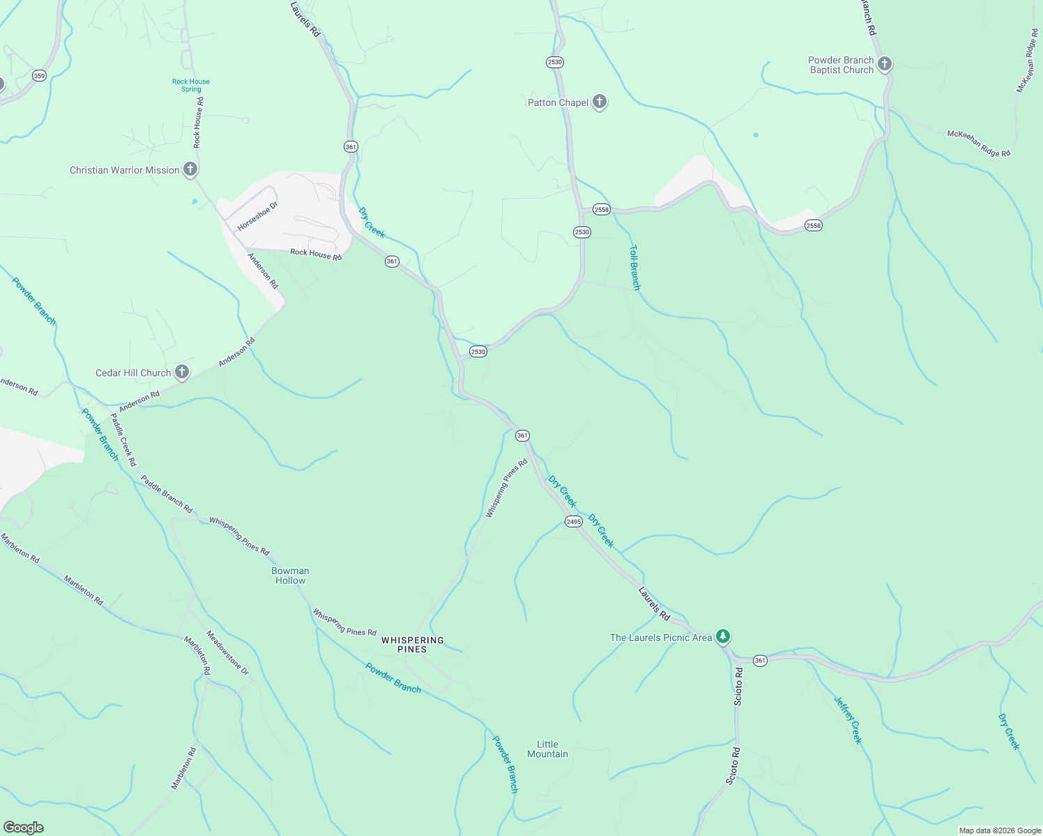map of restaurants, bars, coffee shops, grocery stores, and more near 665 Laurels Road in Johnson City
