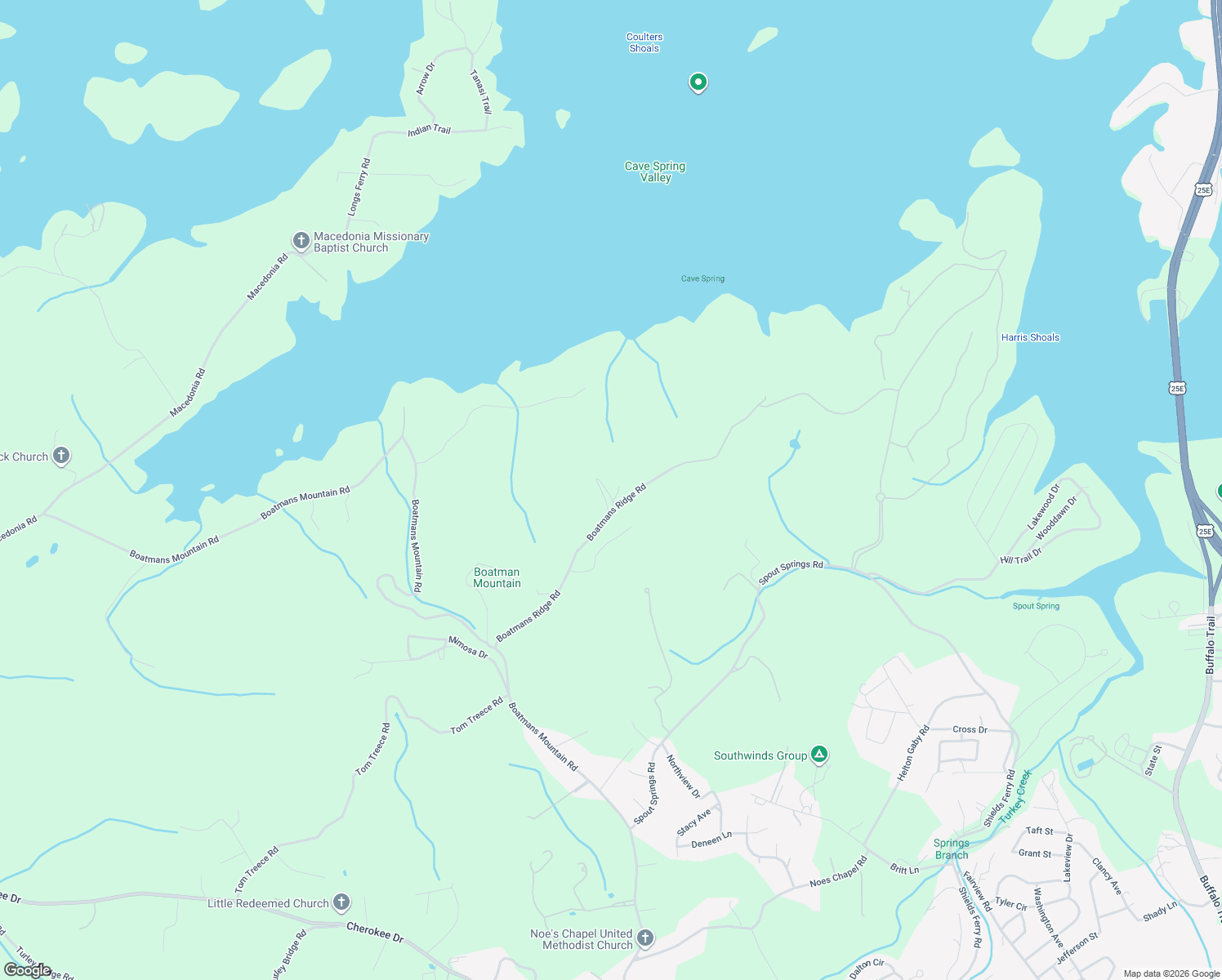 map of restaurants, bars, coffee shops, grocery stores, and more near 1831 Boatmans Ridge Road in Morristown