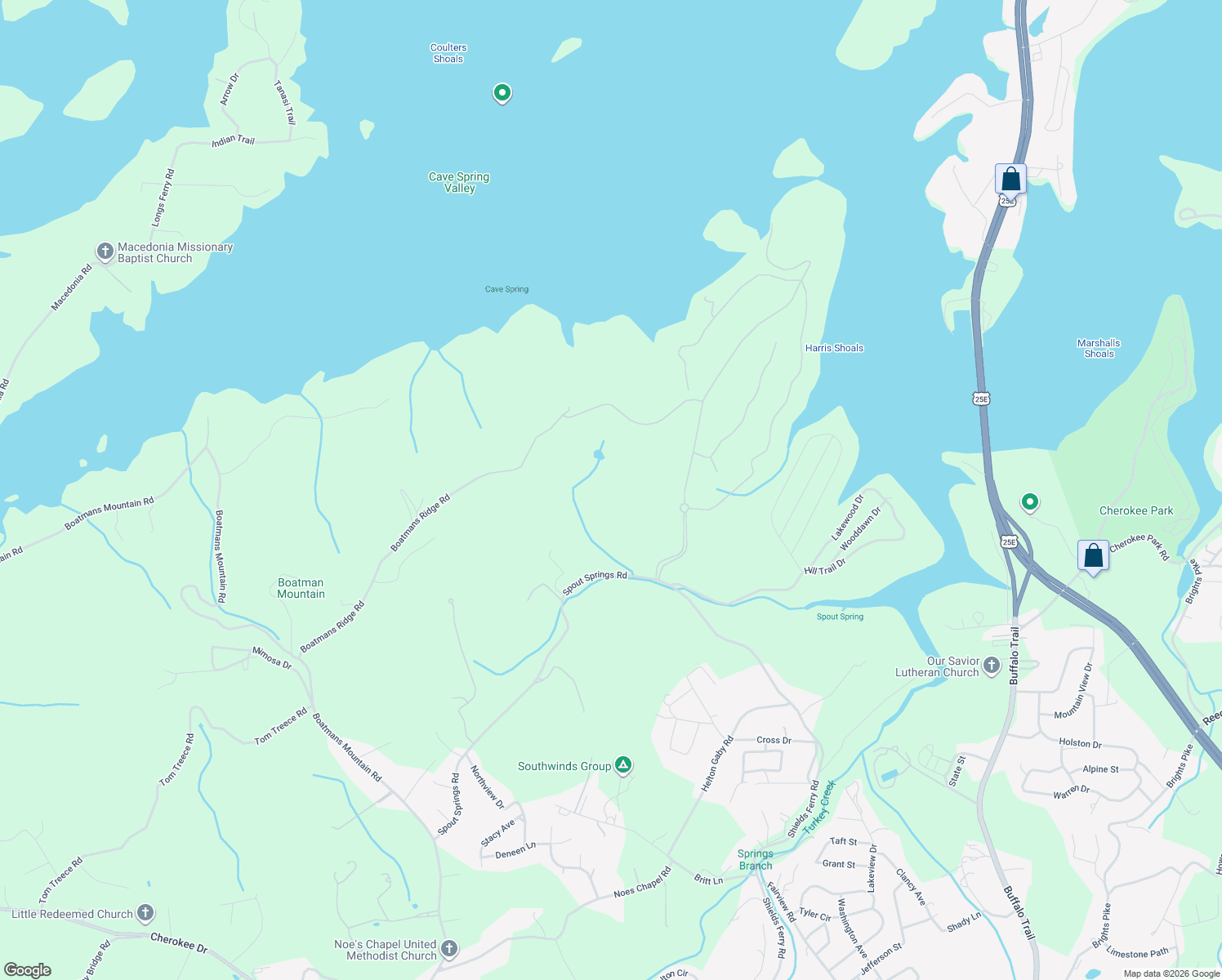 map of restaurants, bars, coffee shops, grocery stores, and more near 2799 Dawns Trce in Morristown