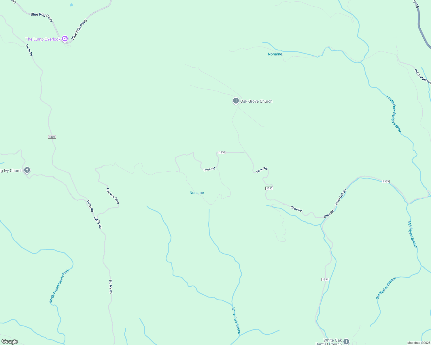 map of restaurants, bars, coffee shops, grocery stores, and more near 1938 State Road 1355 in Millers Creek