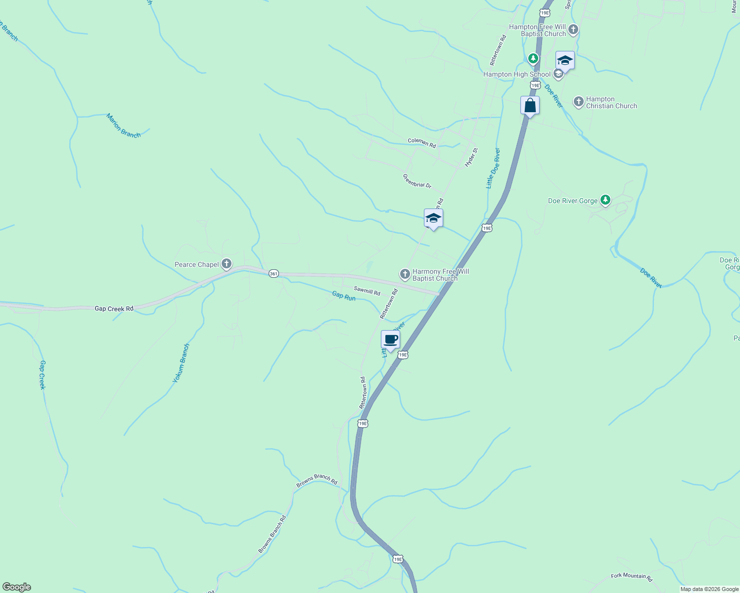 map of restaurants, bars, coffee shops, grocery stores, and more near 121 Sawmill Road in Hampton