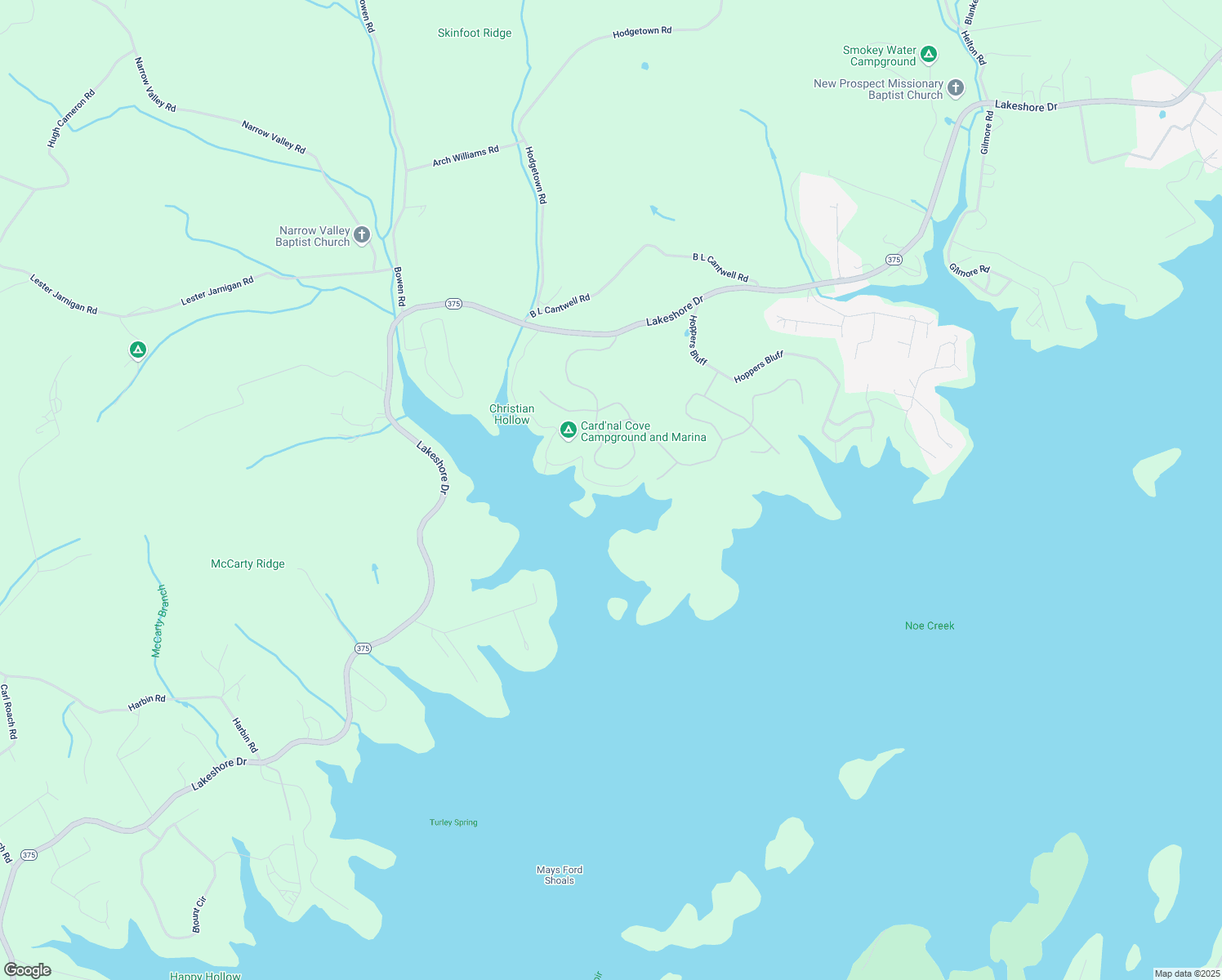 map of restaurants, bars, coffee shops, grocery stores, and more near 1468 Card Nal Cove in Rutledge