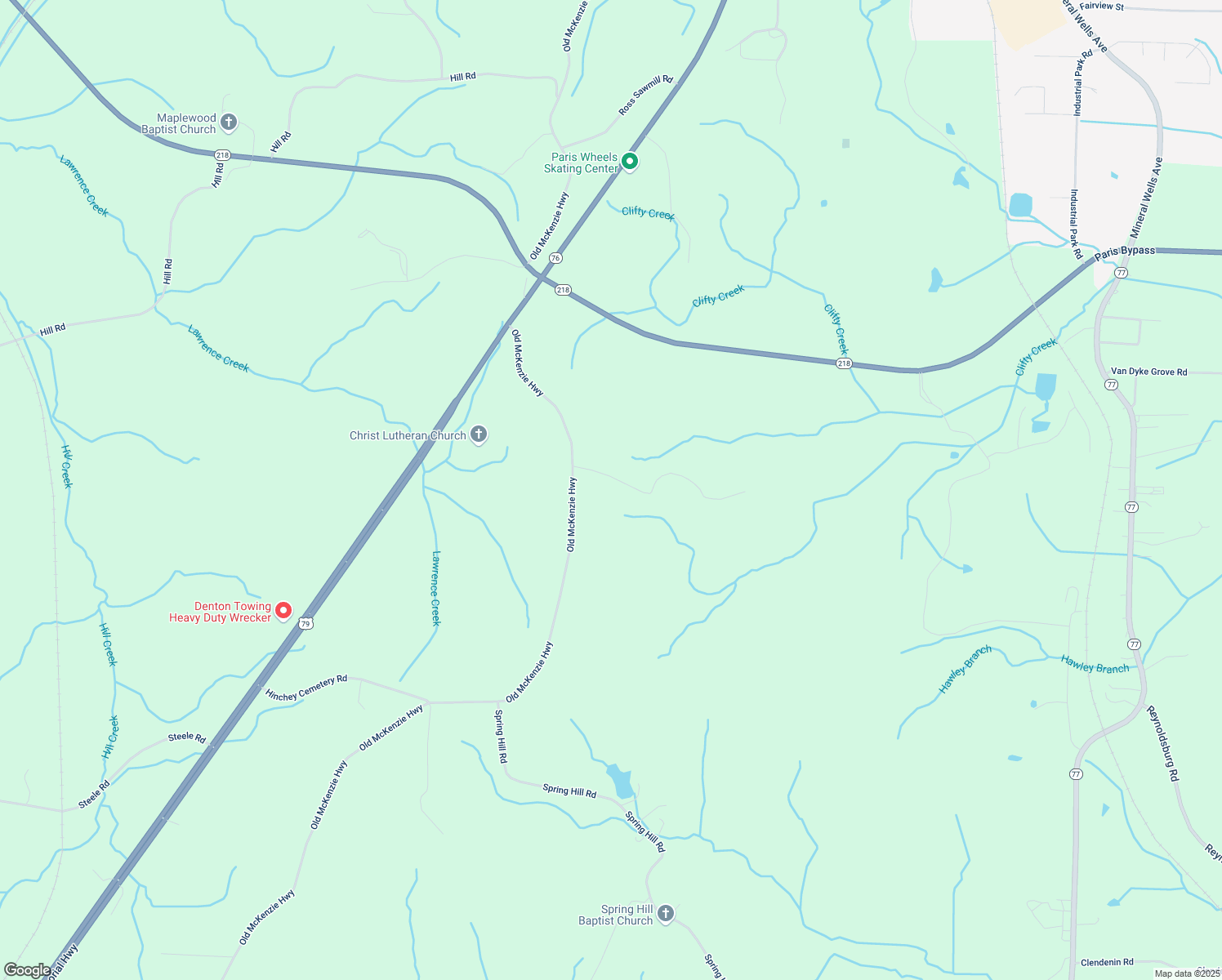 map of restaurants, bars, coffee shops, grocery stores, and more near 1691 Old McKenzie Highway in Paris