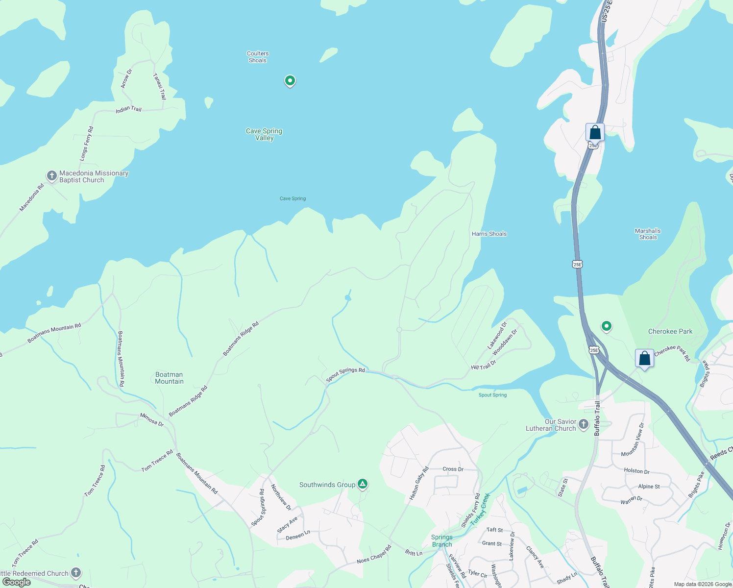 map of restaurants, bars, coffee shops, grocery stores, and more near 2799 Dawns Trce in Morristown